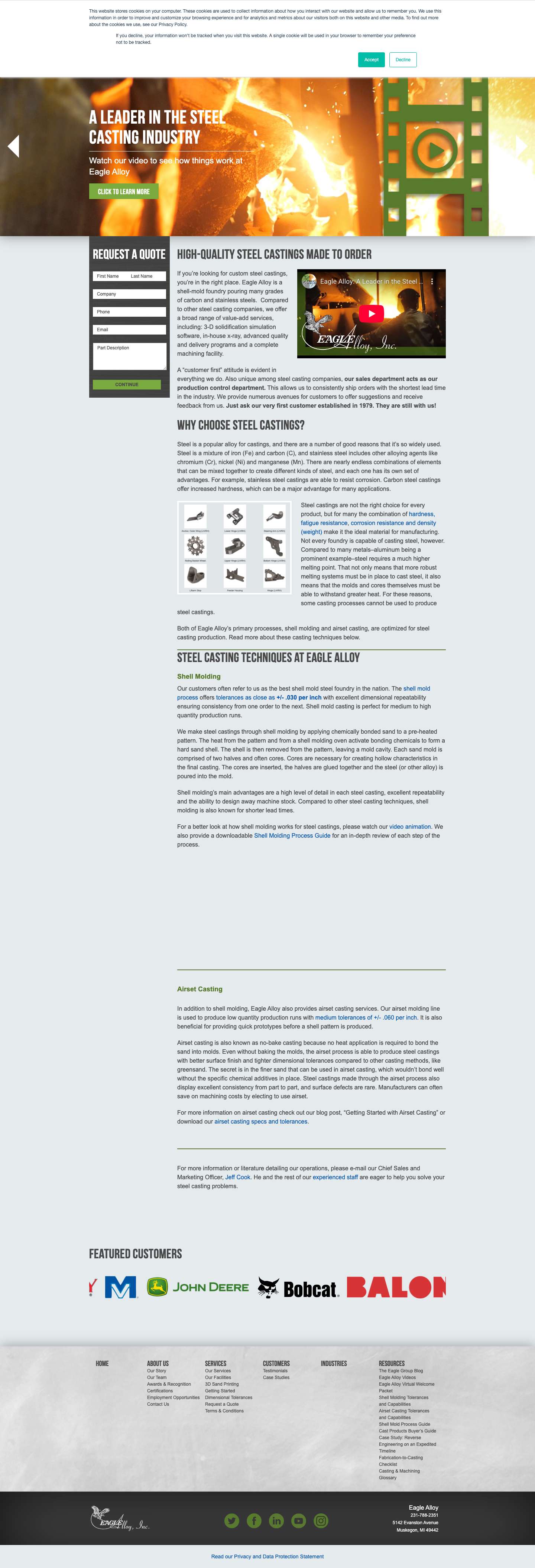 Eagle Alloy: High-Quality Steel Castings Made to Order - Full Screenshot