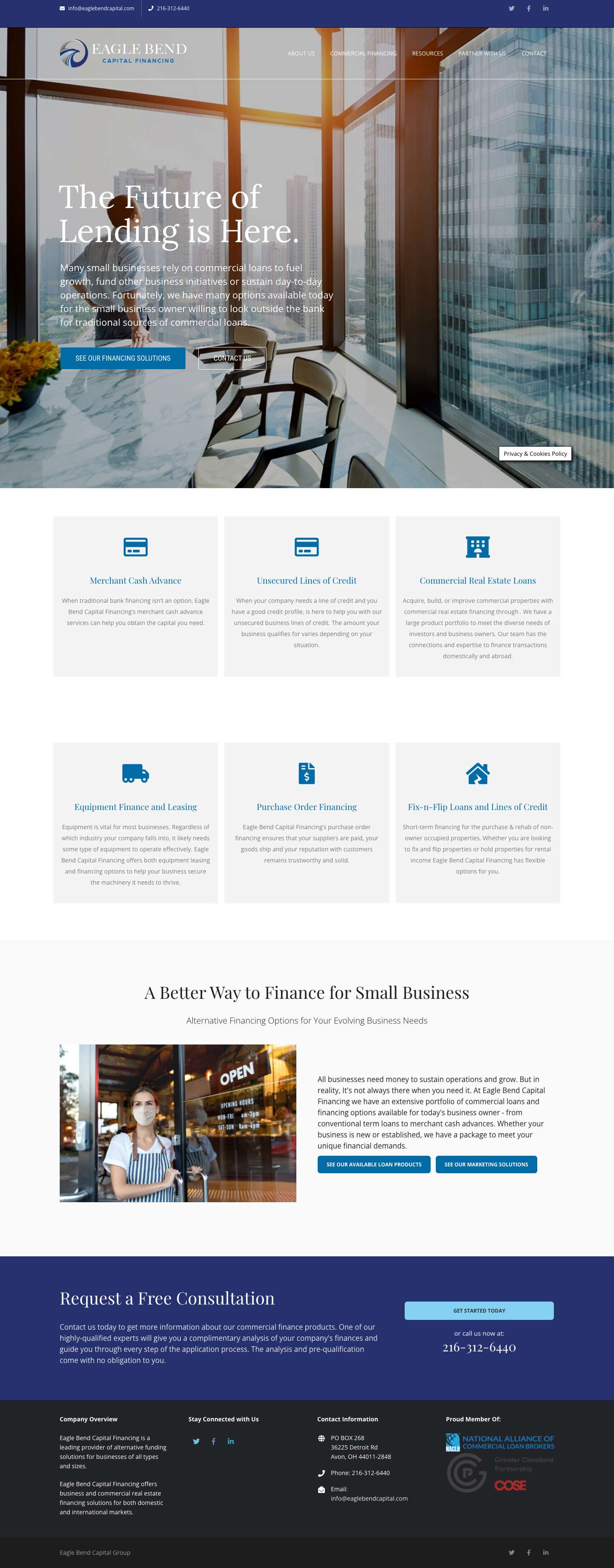 Business Loans & Finance Solutions in Cleveland, OH | Commercial Loans | 216-867-0699 - Full Screenshot