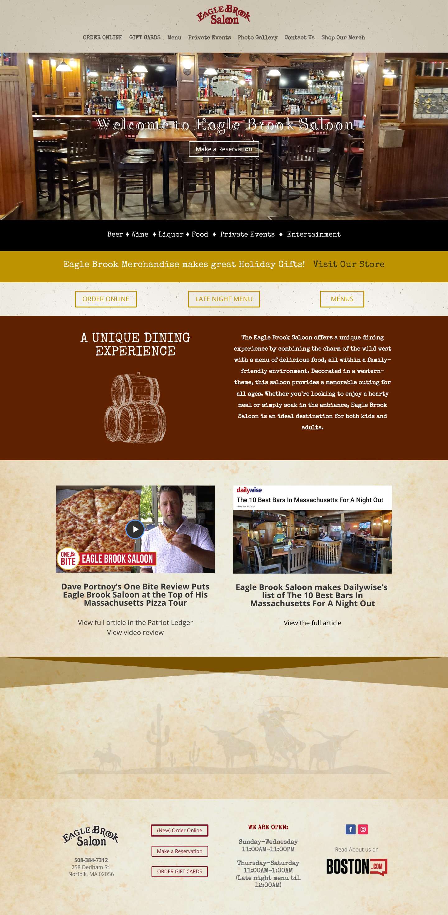 Home - Eagle Brook Saloon - Full Screenshot