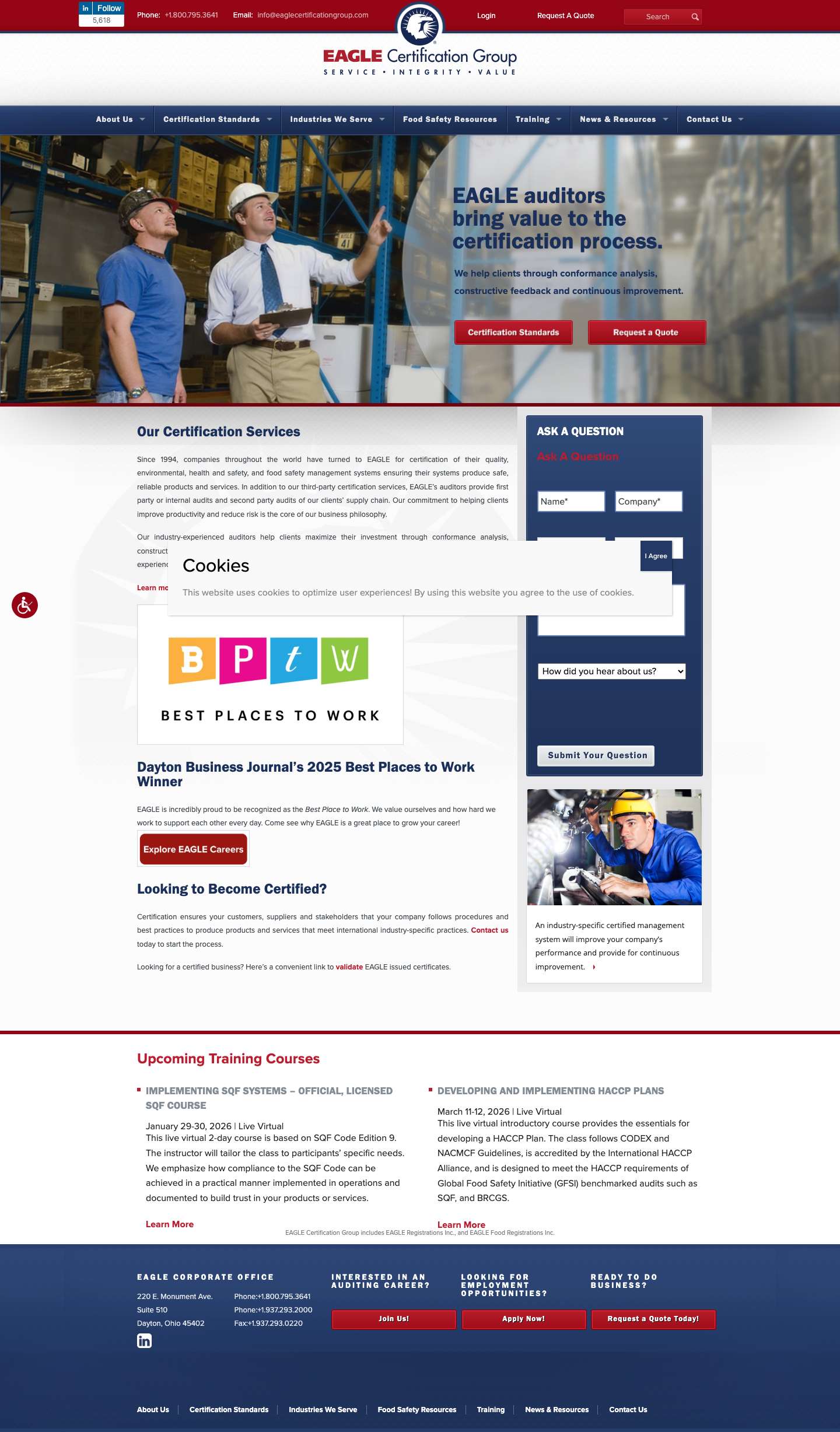 Certified Quality Auditing - EAGLE Certification Group - Full Screenshot