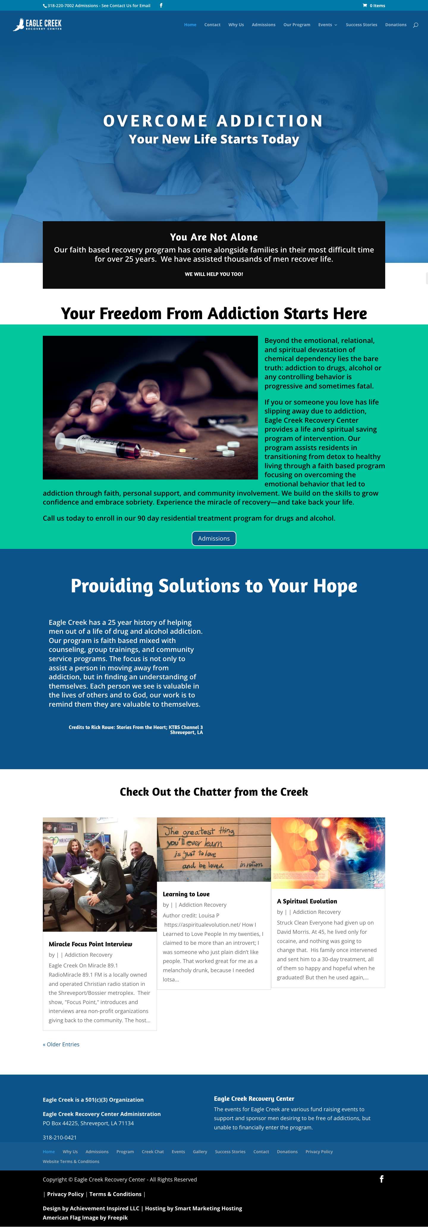 Home - Eagle Creek Recovery Center - Full Screenshot