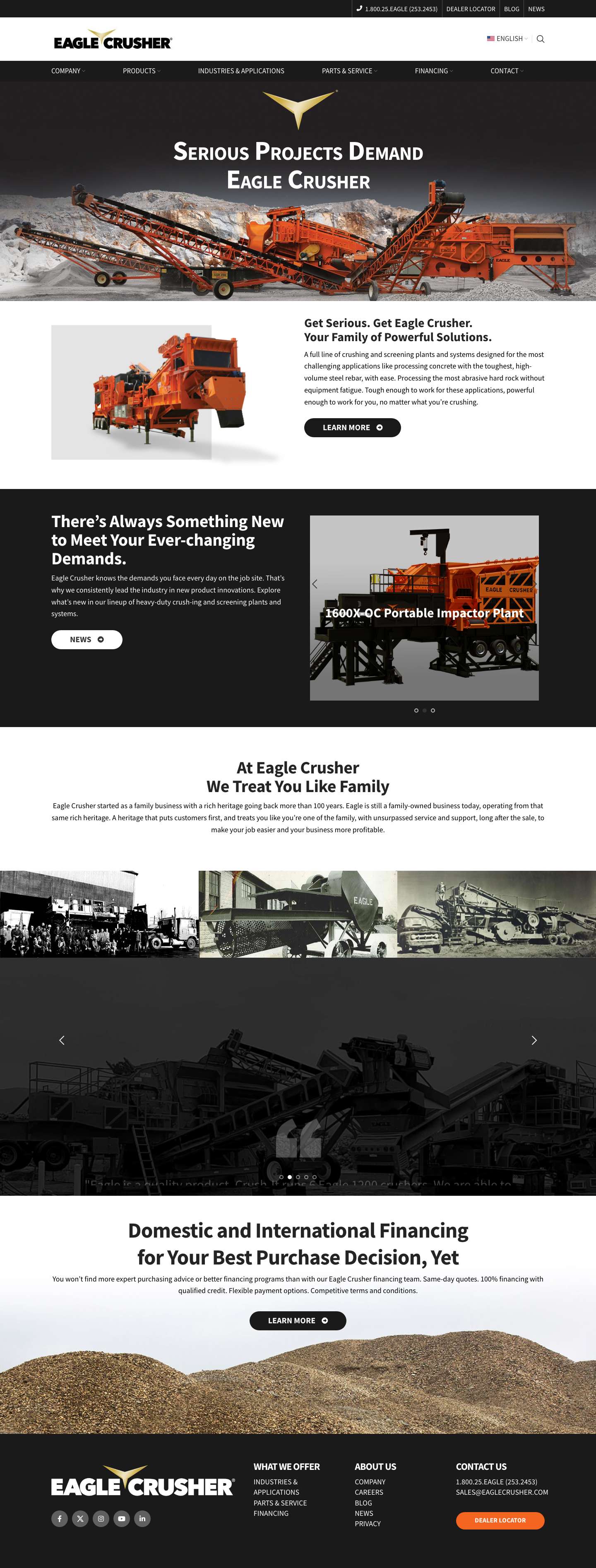 Crushing Solutions for Tough Applications | Eagle Crusher - Full Screenshot