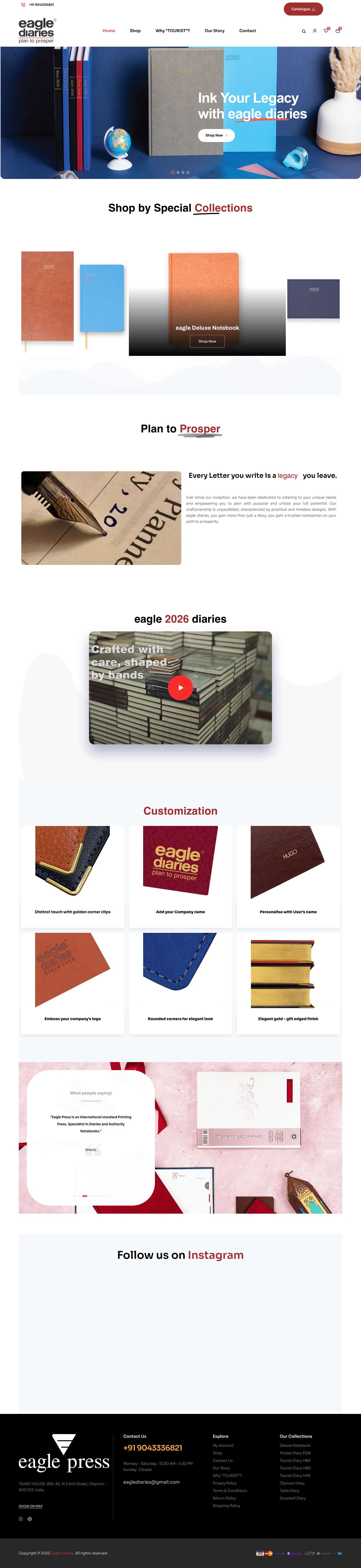 eagle diaries | 2026 diaries | Plan to Prosper - Since 1956 - Full Screenshot
