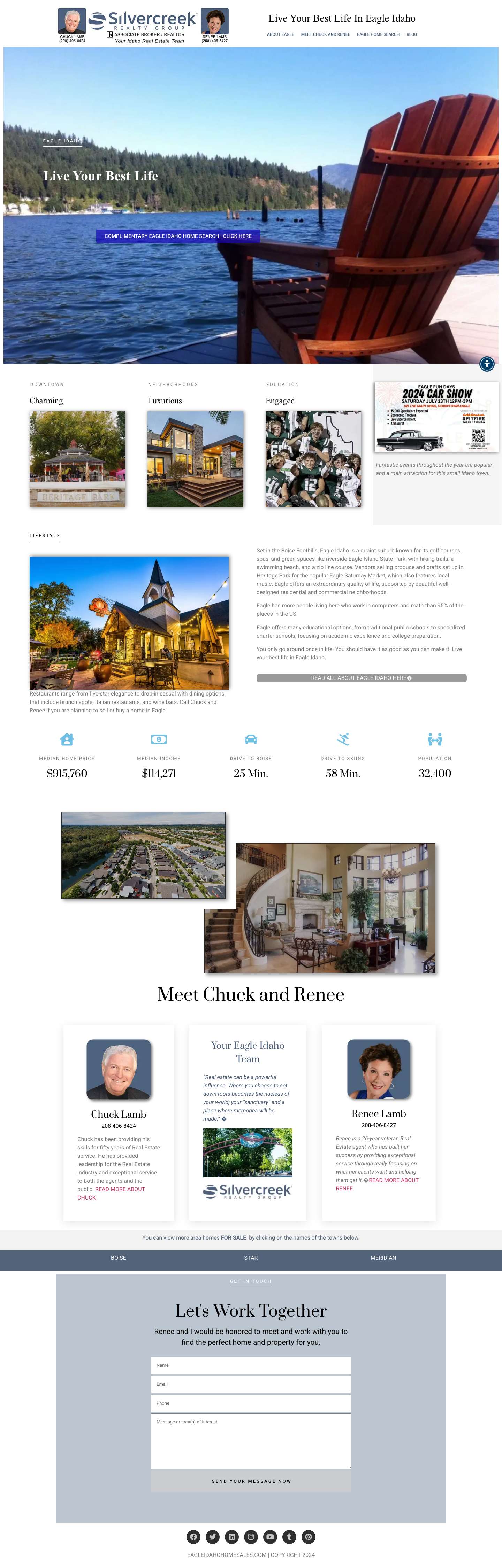 Eagle Idaho Real Estate Homes By Chuck and Renee Lamb - Eagle Idaho Home Sales Chuck and Renee Lamb - Full Screenshot