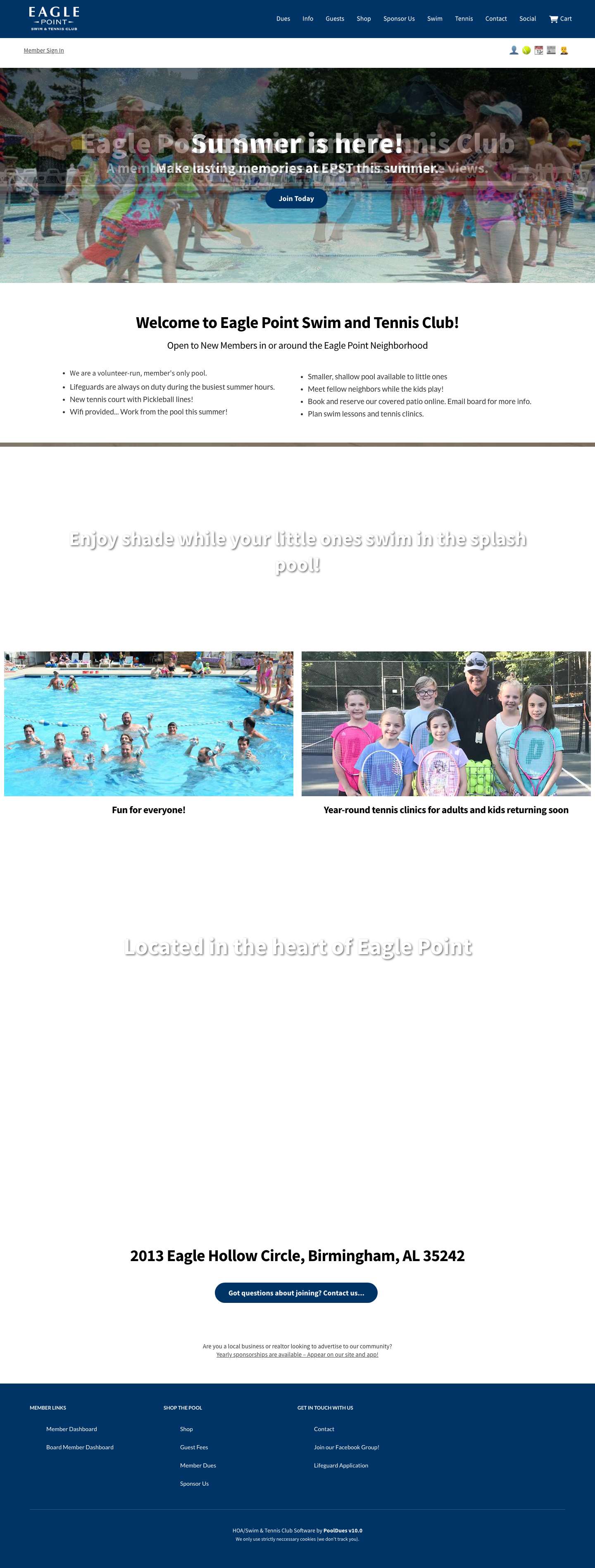 Eagle Point Swim & Tennis – Swim and Tennis Club - Full Screenshot