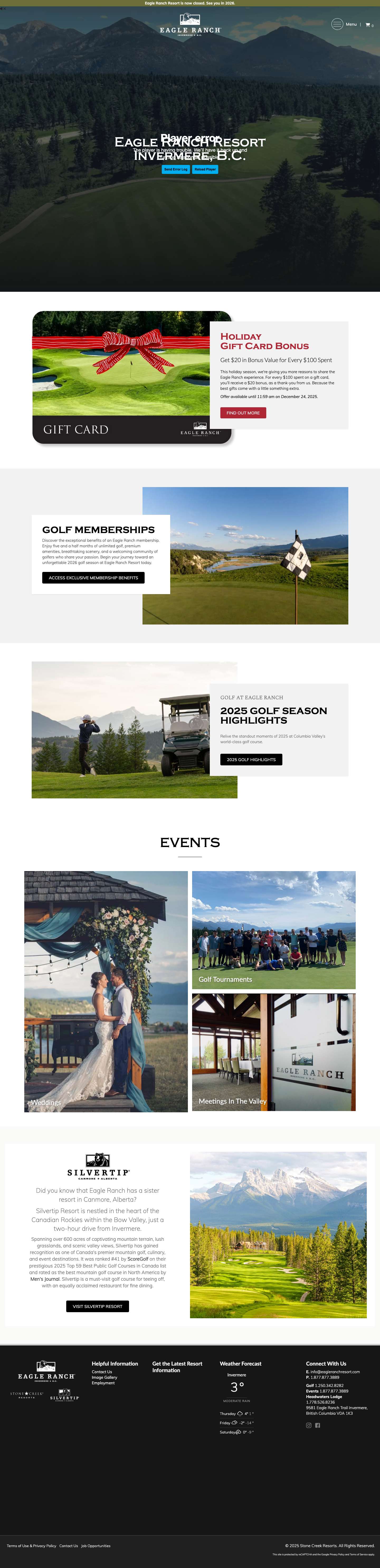 Eagle Ranch Resort | Golf Invermere, BC - Eagle Ranch Resort - Full Screenshot