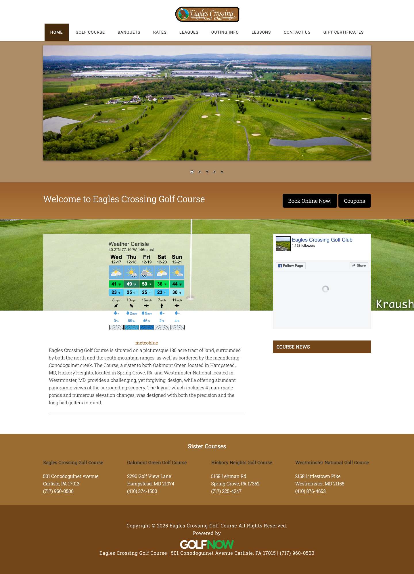 My Homepage - Eagles Crossing Golf Course - Full Screenshot