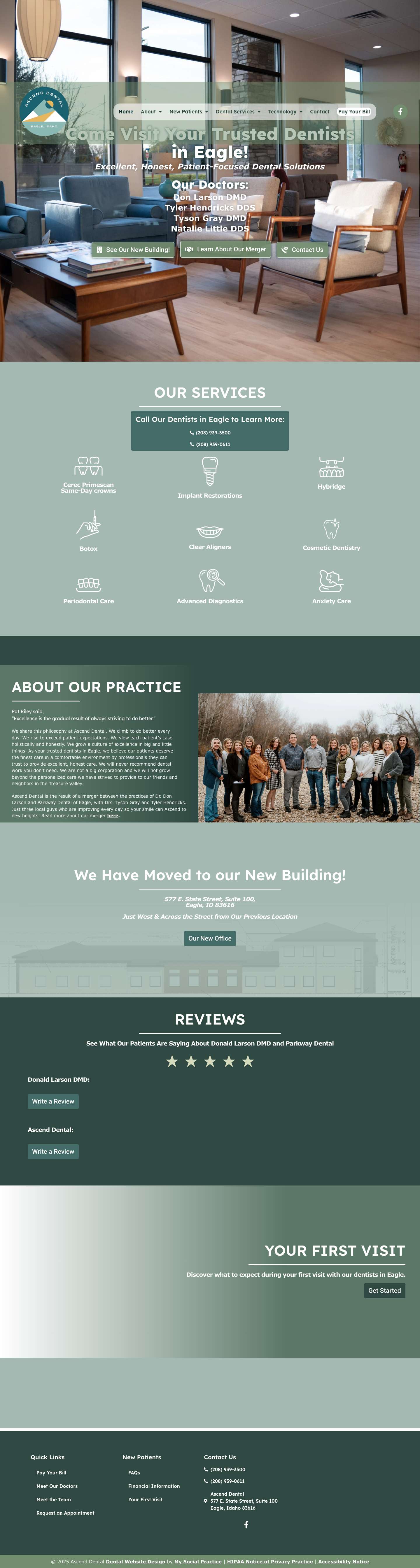 Dentists in Eagle - Ascend Dental - Full Screenshot