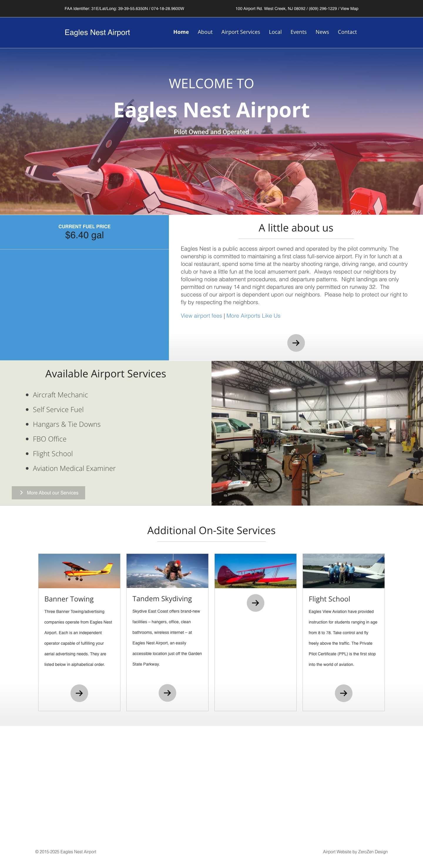 Homepage alpha - Eagles Nest Airport - Full Screenshot