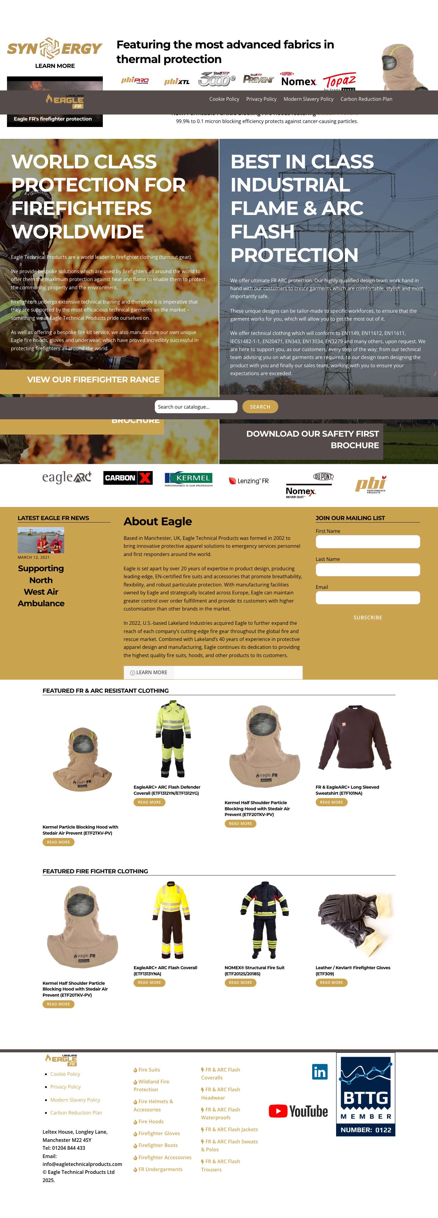 Fire Fighting Suits, Firefighter Clothing & Equipment - Industrial FR & ARC Flash Clothing - Eagle FR - Full Screenshot