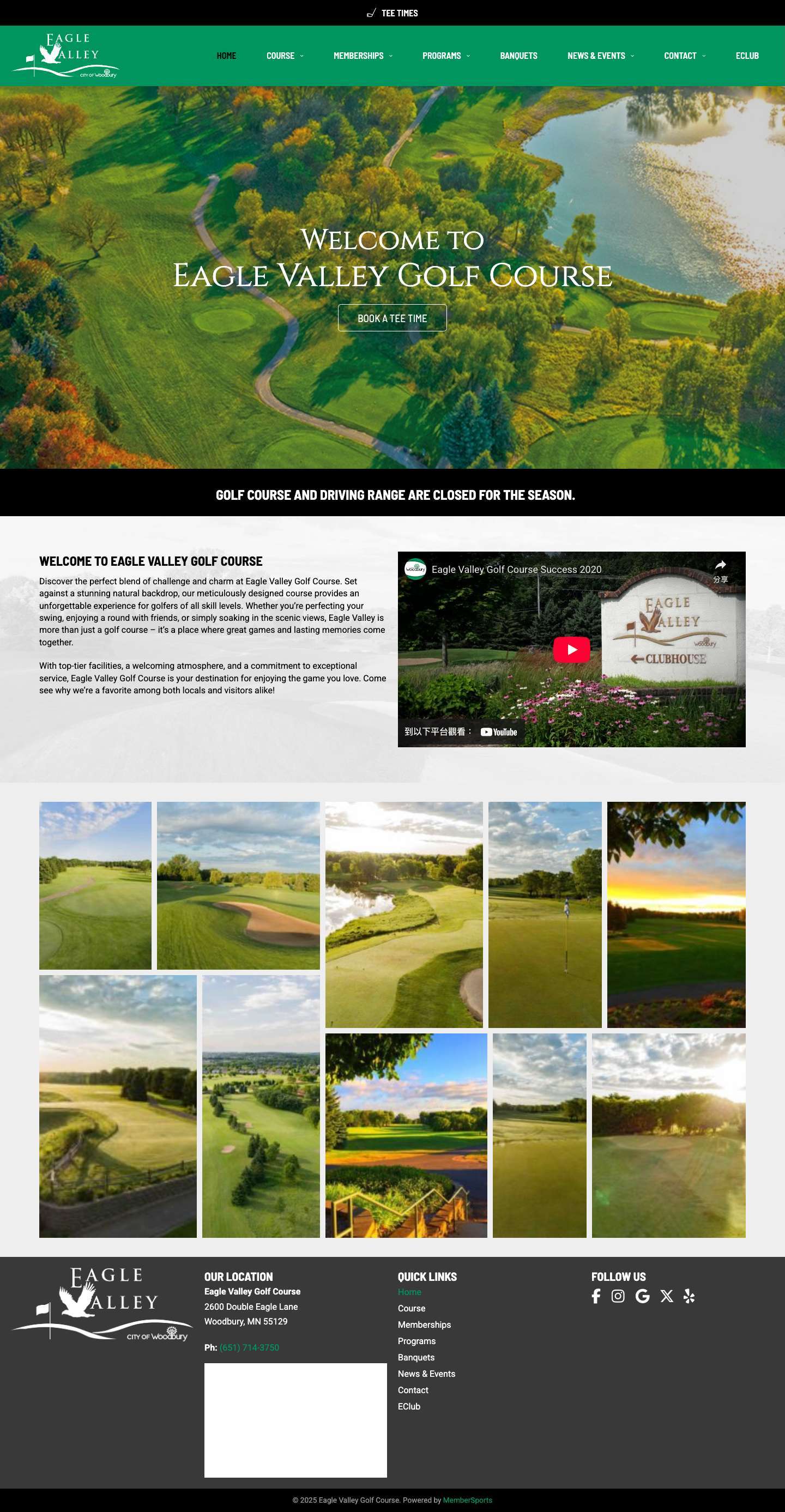 Home - Eagle Valley Golf Course - Full Screenshot