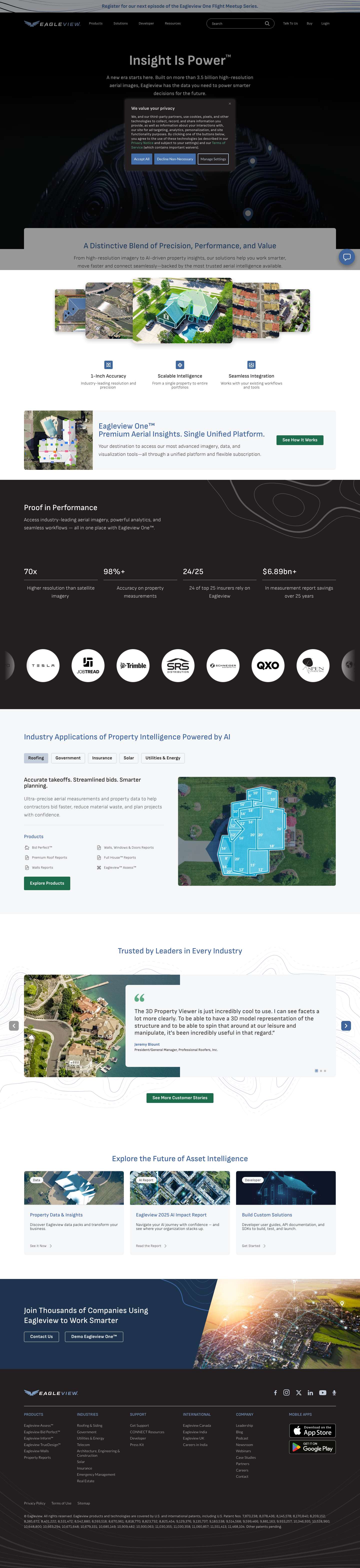 #1 GIS Mapping & Aerial Imagery Tools & Analytics | Eagleview US - Full Screenshot
