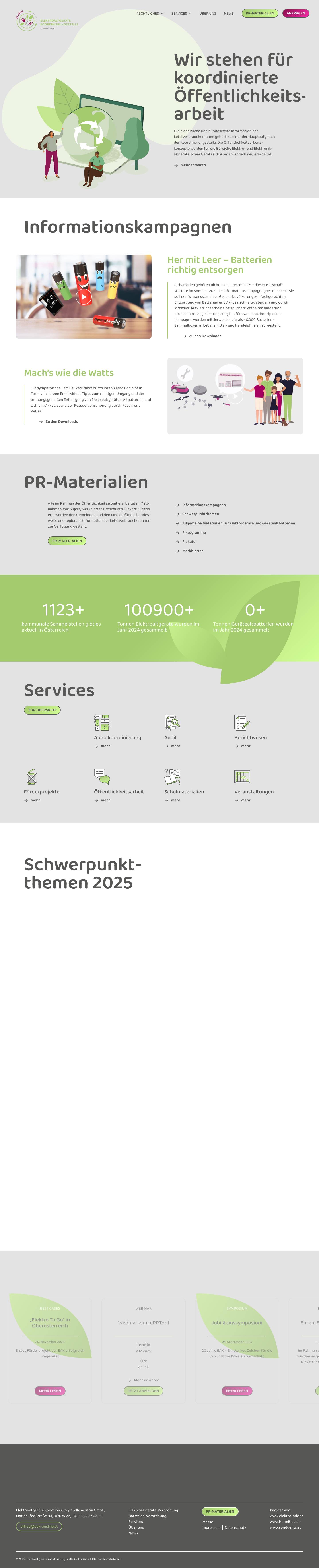 Startseite | Elektroaltgeräte Koordinierungsstelle Austria GmbH - Full Screenshot