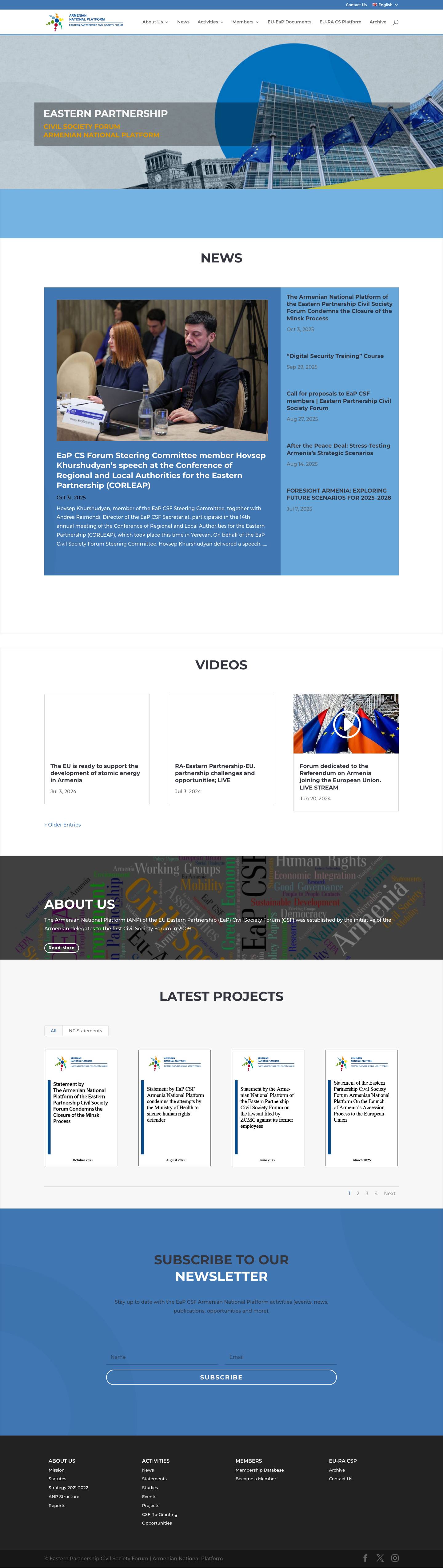 Home - EaP CSF ANP - Full Screenshot
