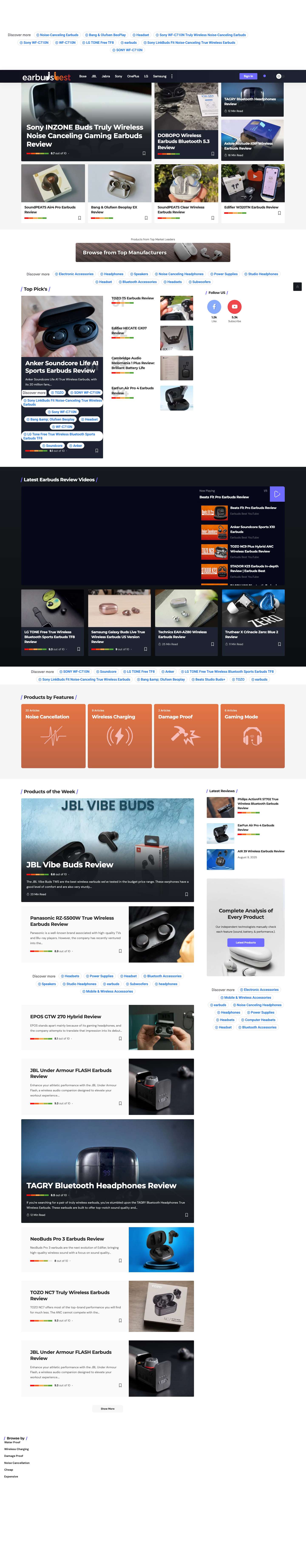 Earbuds Best | Latest Wireless Earbuds & Headphones Reviews - Full Screenshot