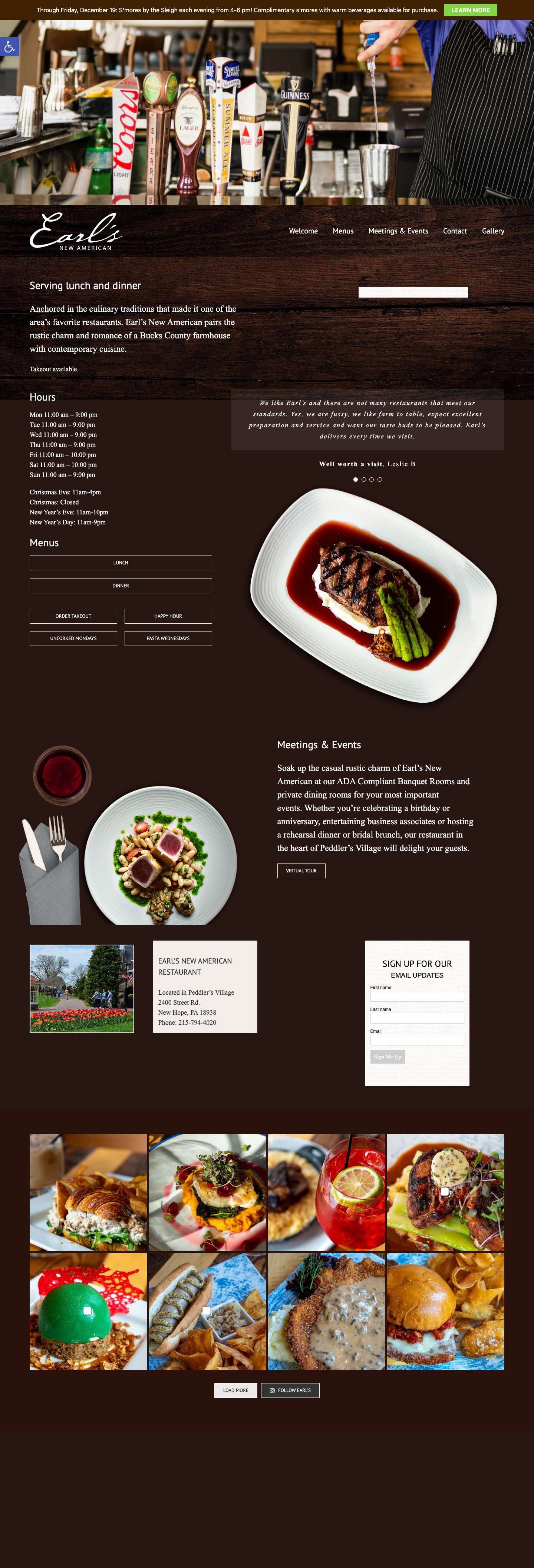 Earl's New American Restaurant - Full Screenshot