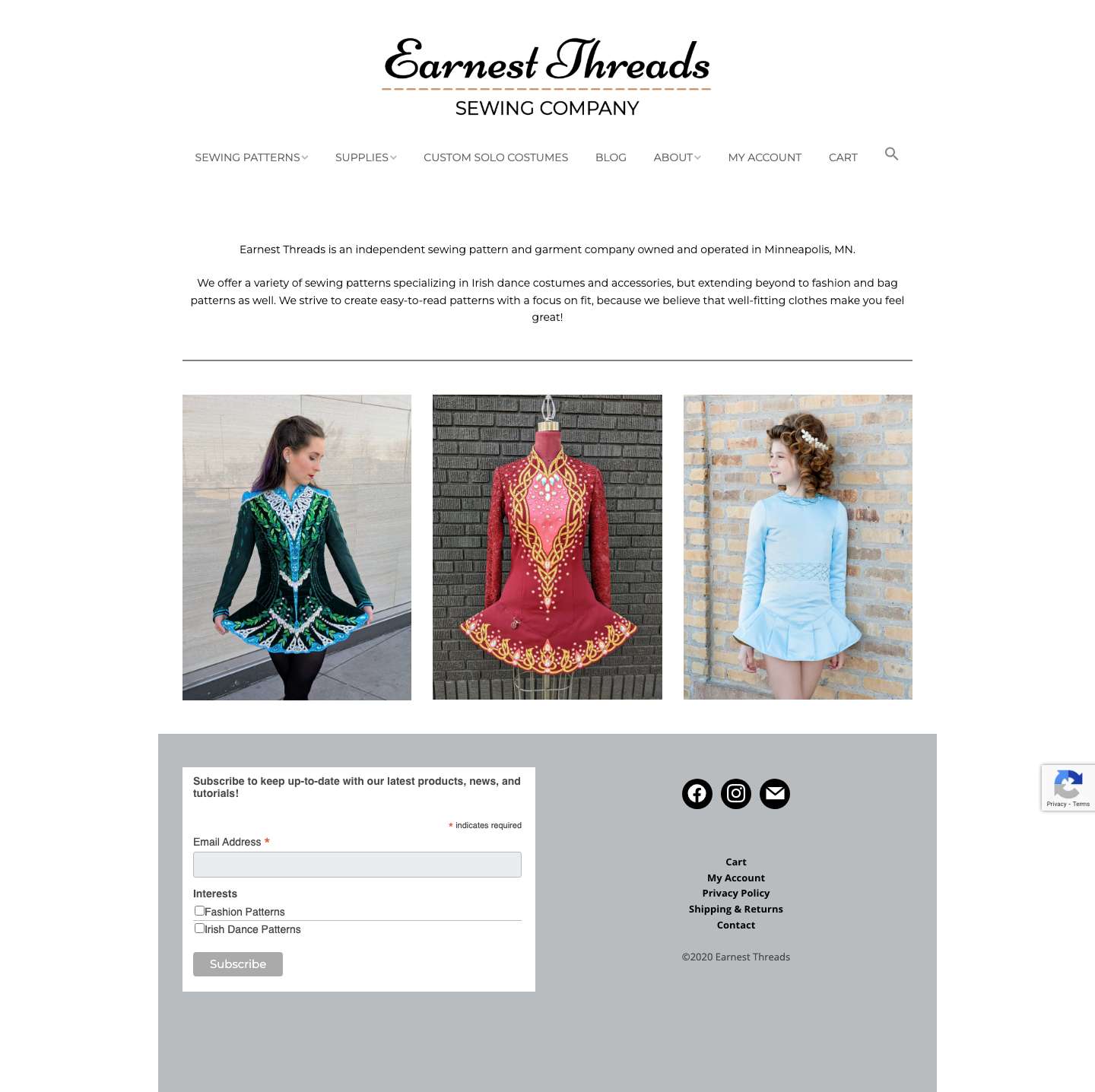 Home - Earnest Threads - Full Screenshot