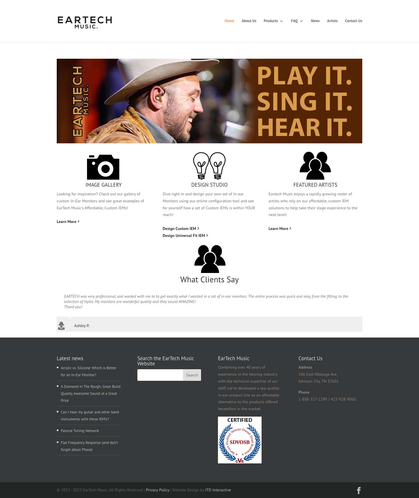 Eartech Music - Custom IEM Systems for All Budgets - Full Screenshot