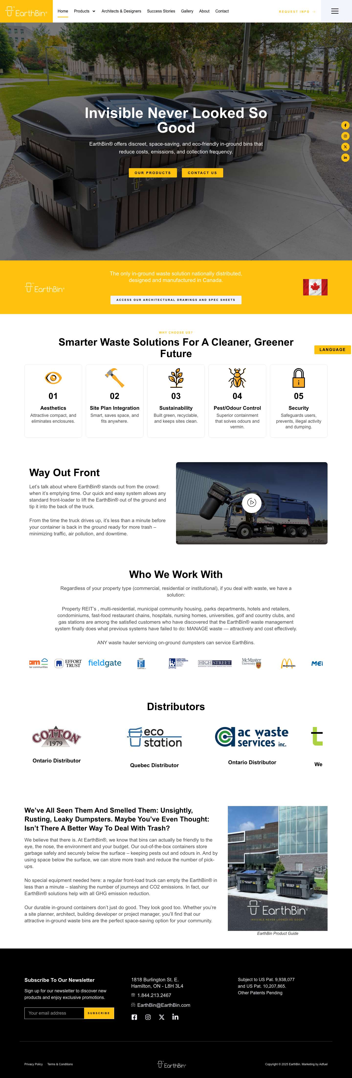 EarthBin® – In Ground Waste Bins - Full Screenshot
