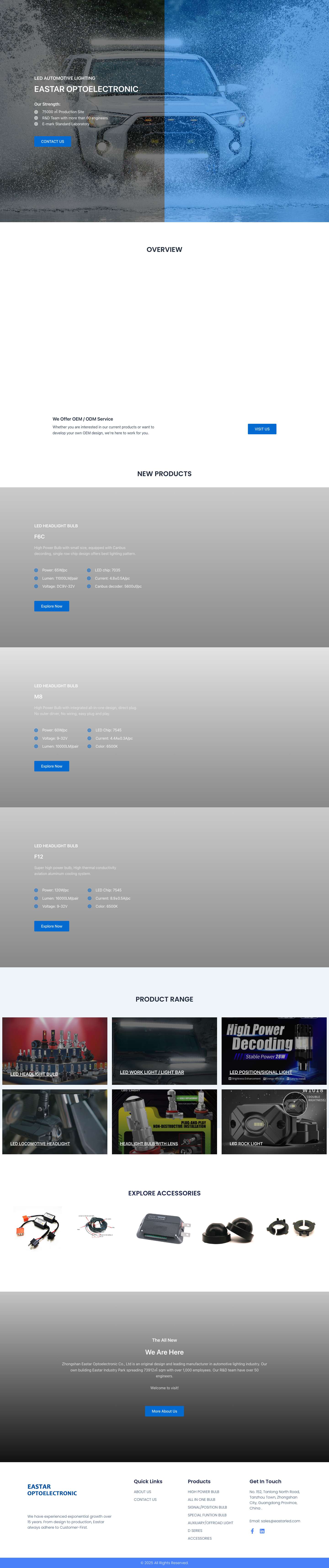 EASTAR LED AUTOMOTIVE LIGHTING - Full Screenshot