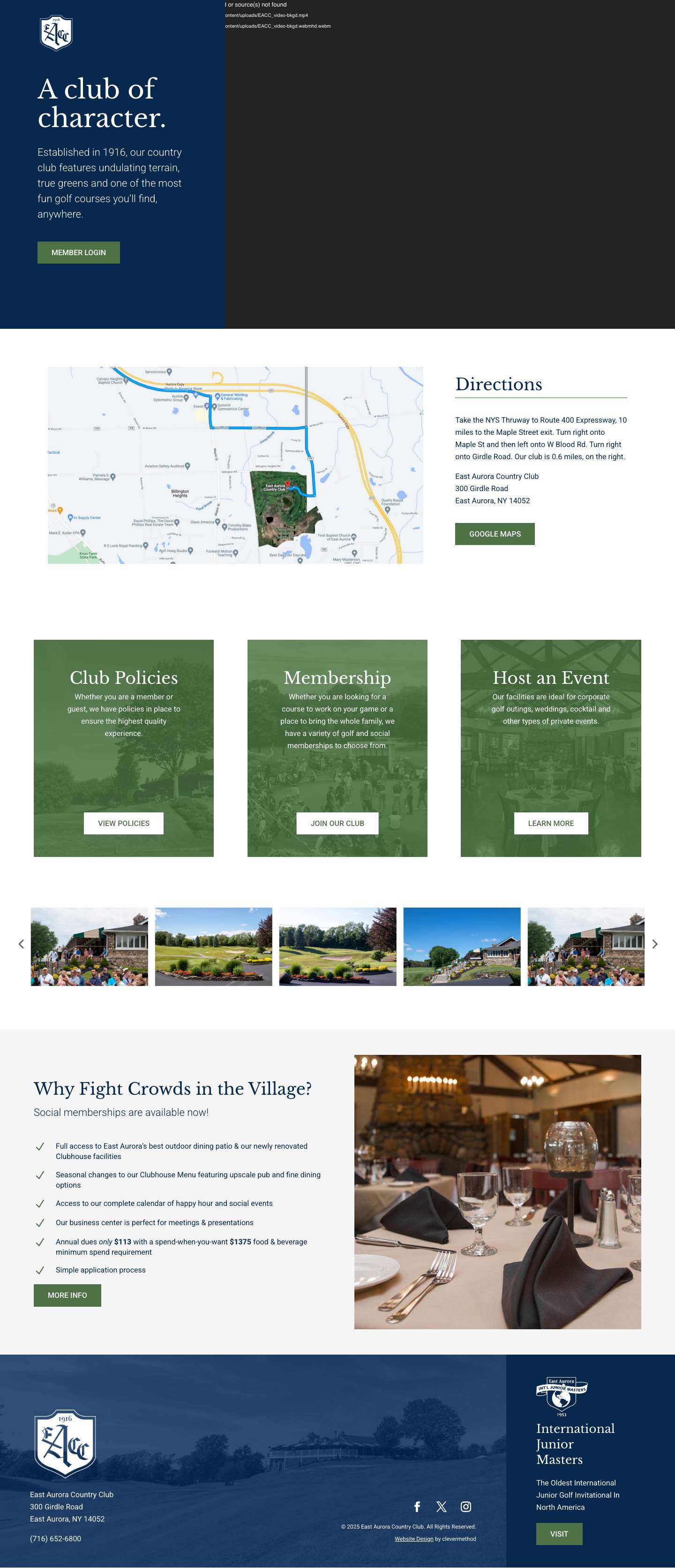 Home - East Aurora Country Club - Full Screenshot