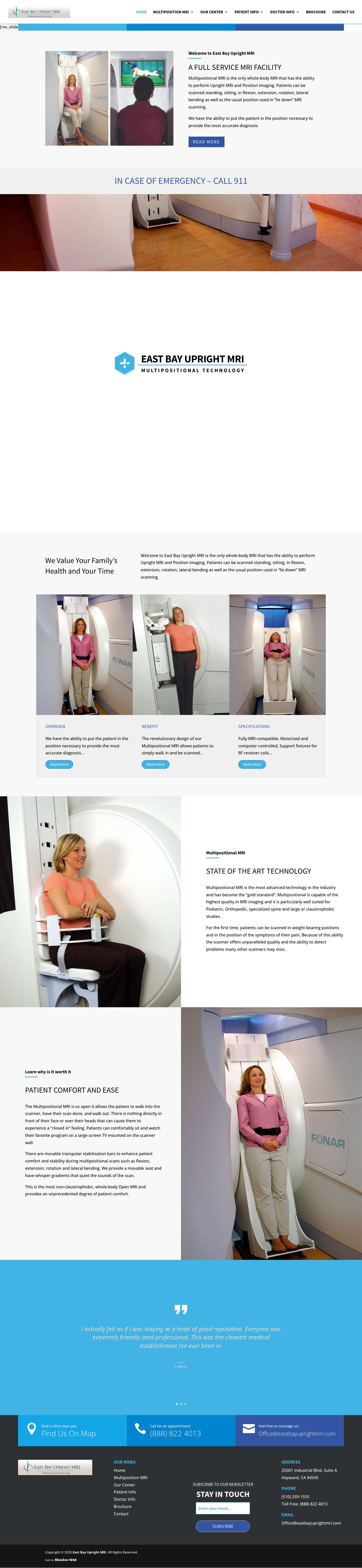 HOME - East Bay Upright MRI - Full Screenshot