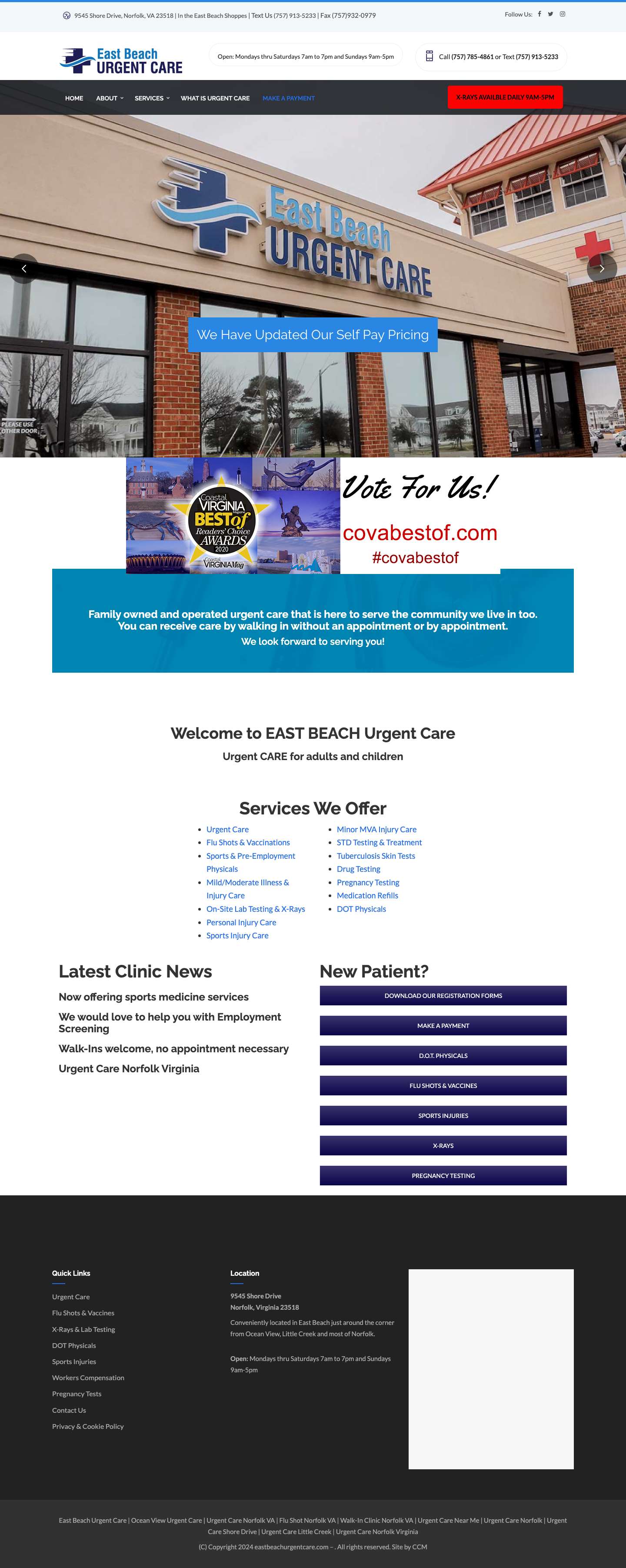 East Beach Urgent Care | Urgent Care Norfolk, Virginia | Ocean View - Little Creek - Full Screenshot