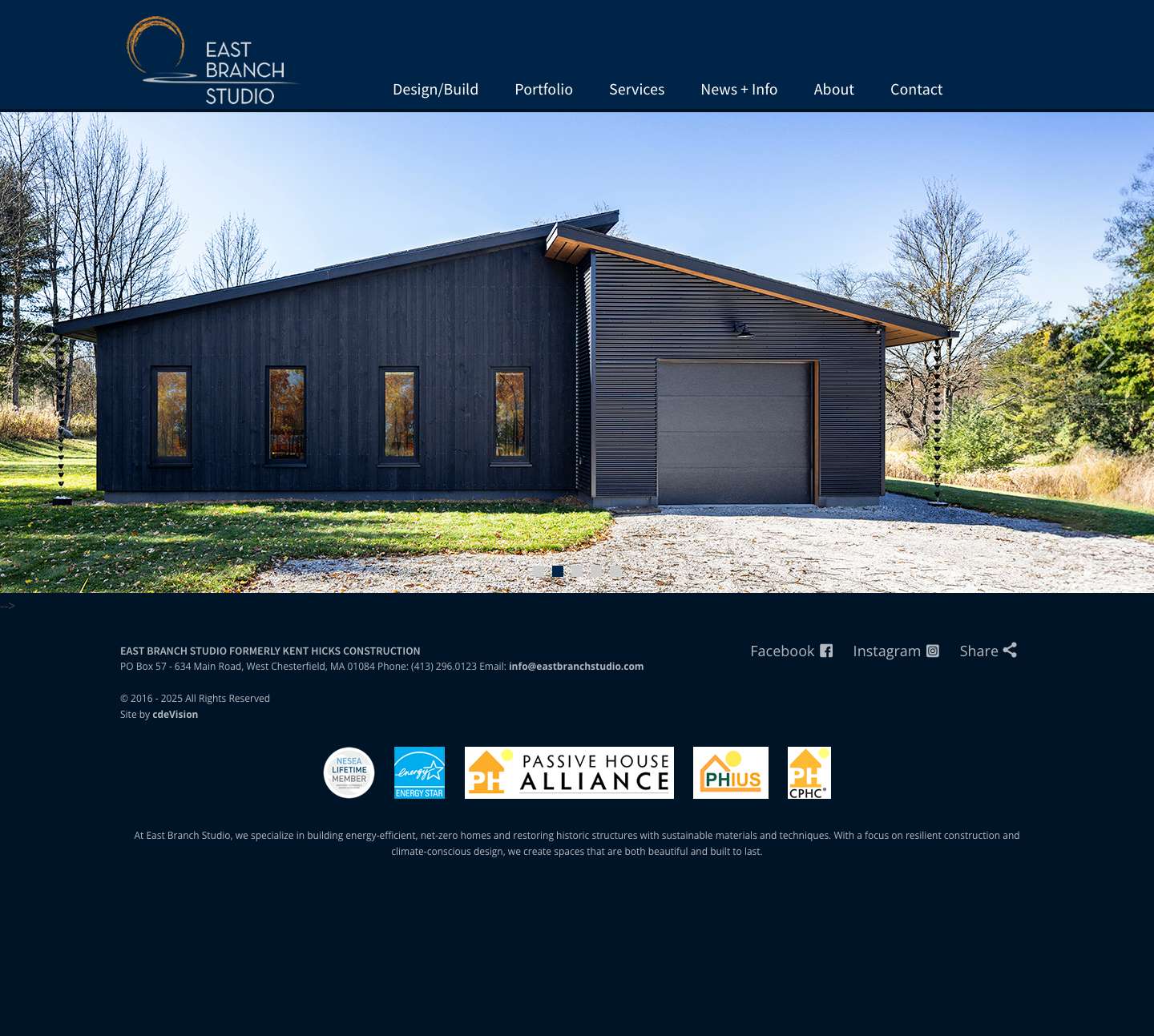 East Branch Studio | East Branch Studio - Sustainable Design/Build Services - Full Screenshot