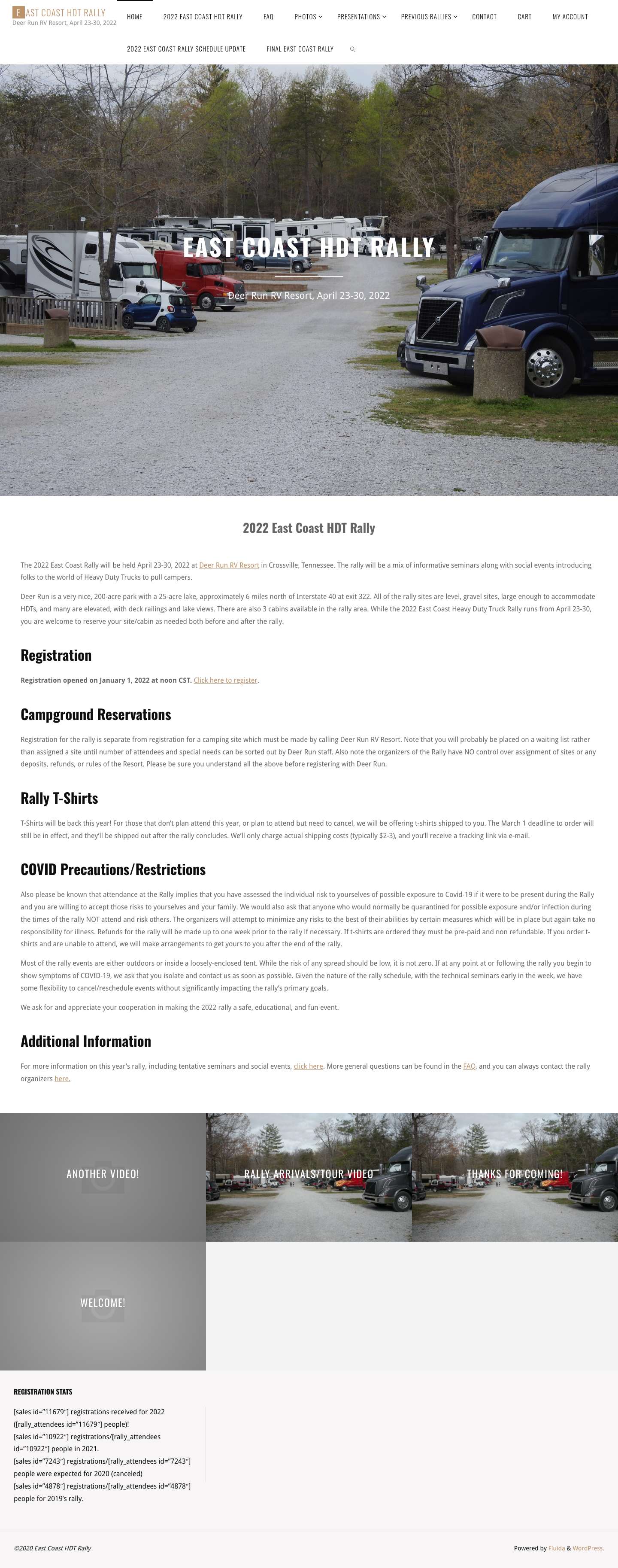 Home - East Coast HDT Rally - Full Screenshot