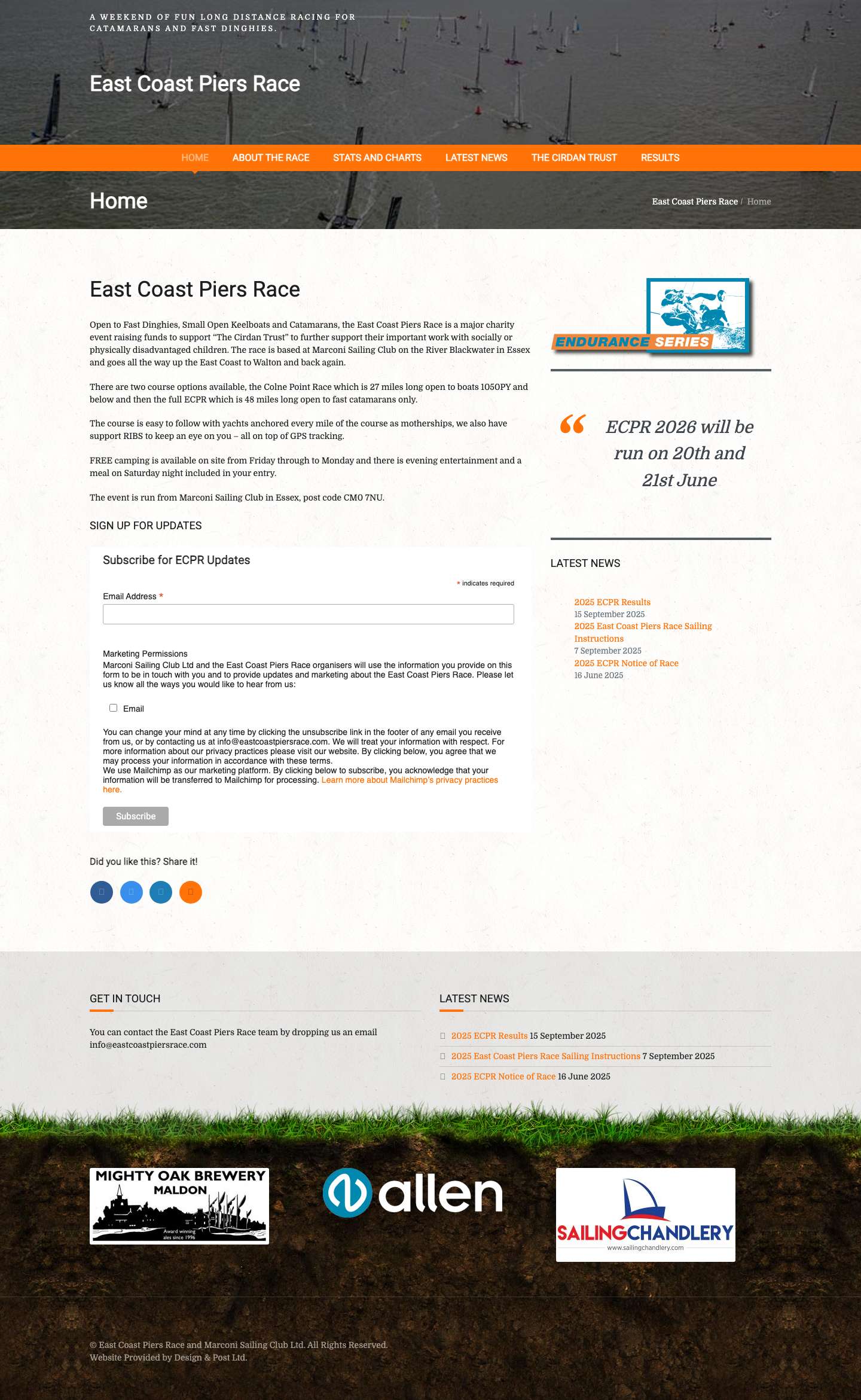 East Coast Piers Race – A weekend of fun long distance racing for catamarans and fast dinghies. - Full Screenshot