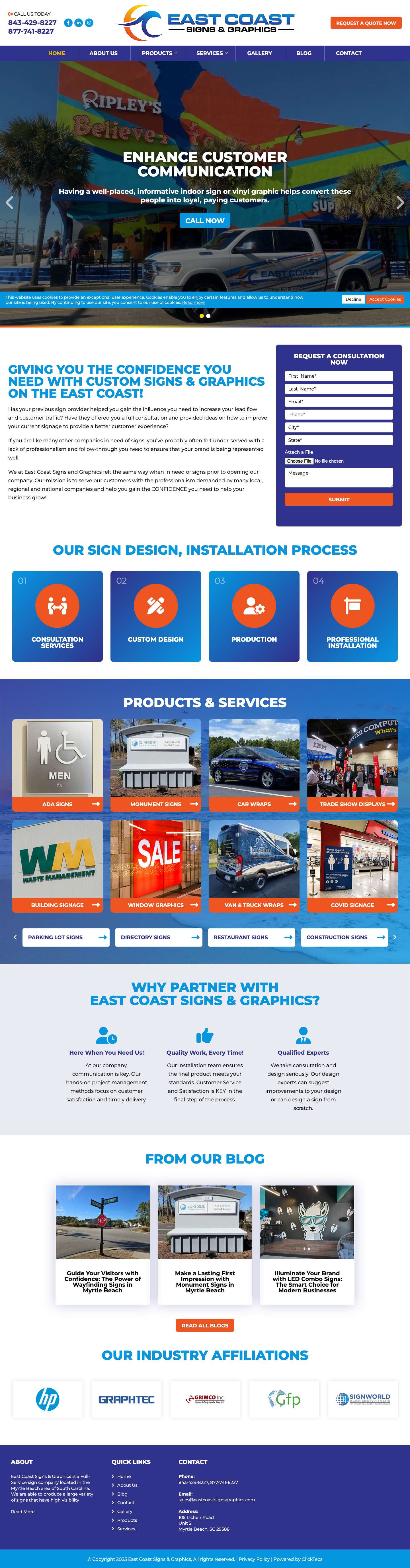 #1 Sign Company Myrtle Beach, SC | Custom Signs, Graphics & Wrap Design - Full Screenshot