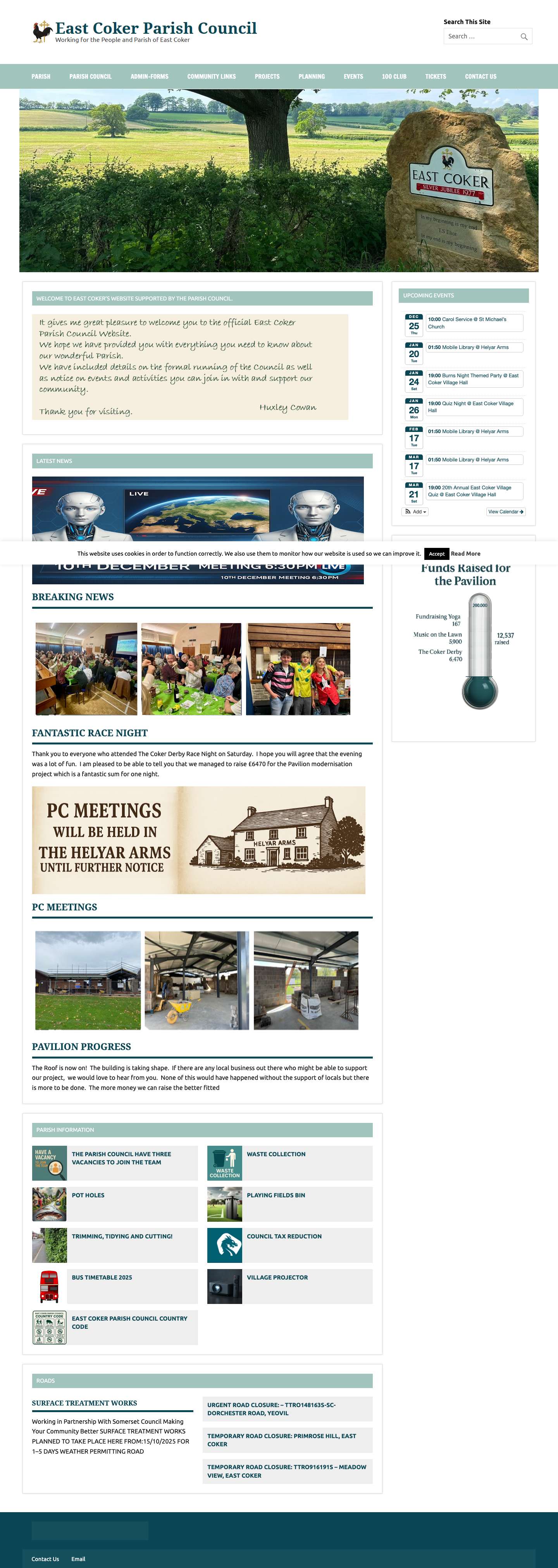 East Coker Parish Council – Working for the People and Parish of East Coker - Full Screenshot