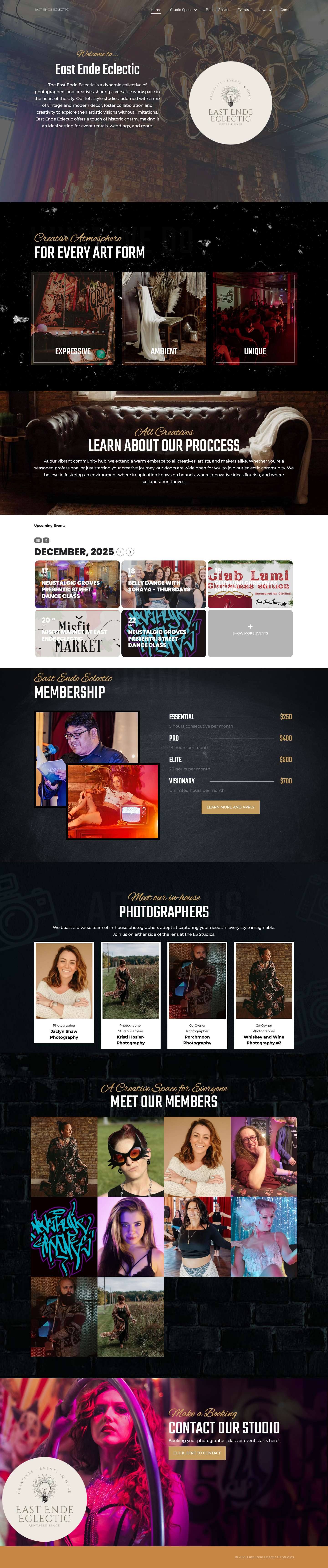 Home - East Ende Eclectic E3 Studios - Full Screenshot