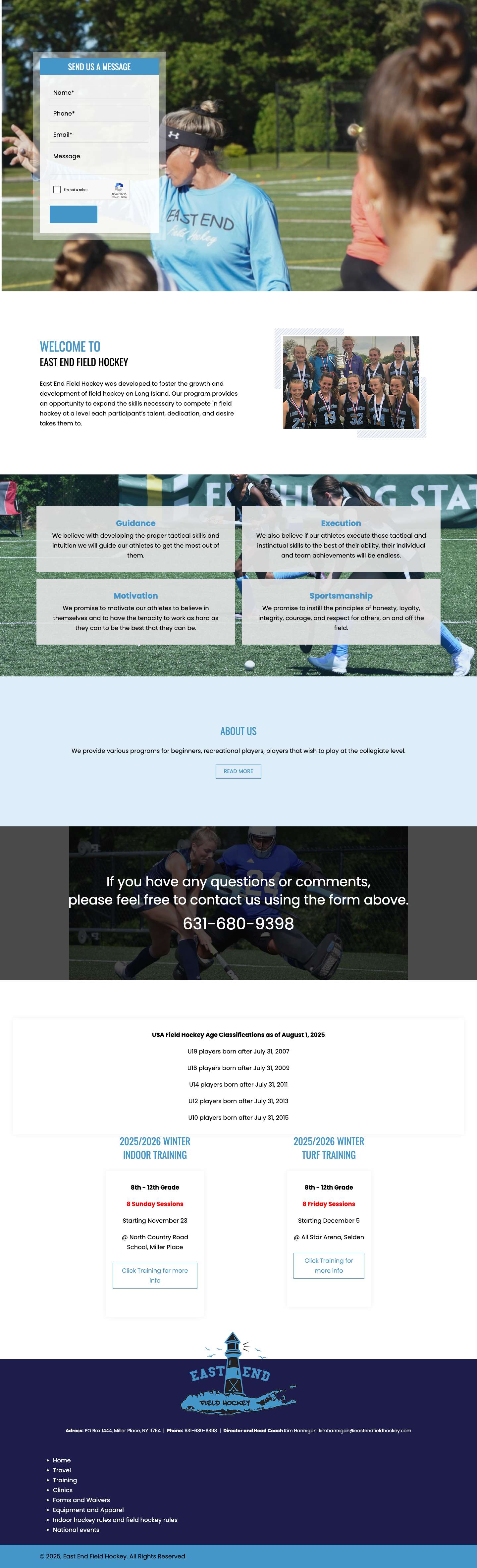 East End Field Hockey | Miller Place, New York | Instinctual skills - Full Screenshot