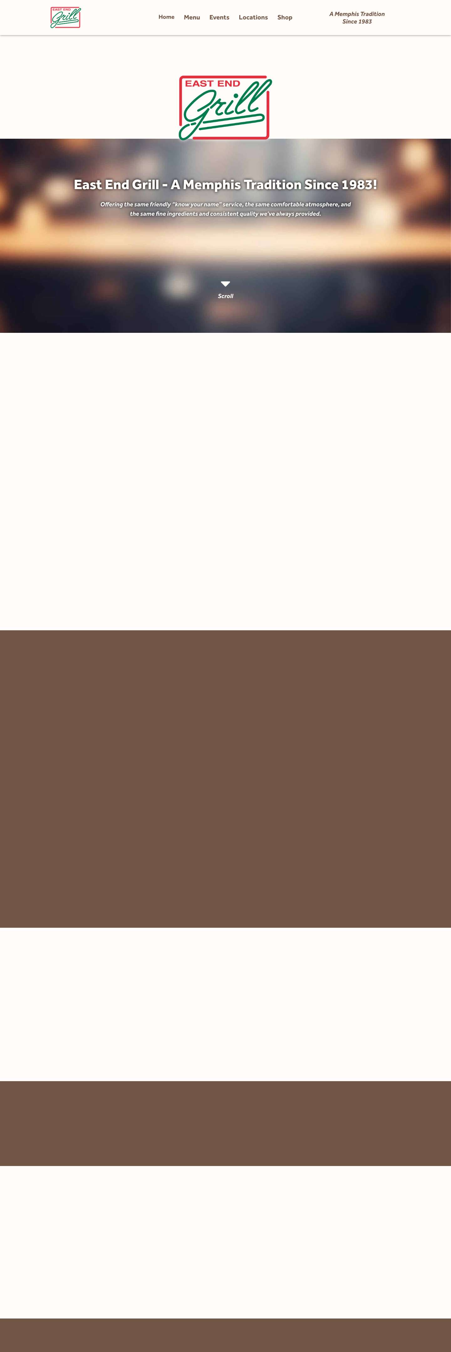 East End Grill | A Memphis Tradition Since 1983 - Full Screenshot