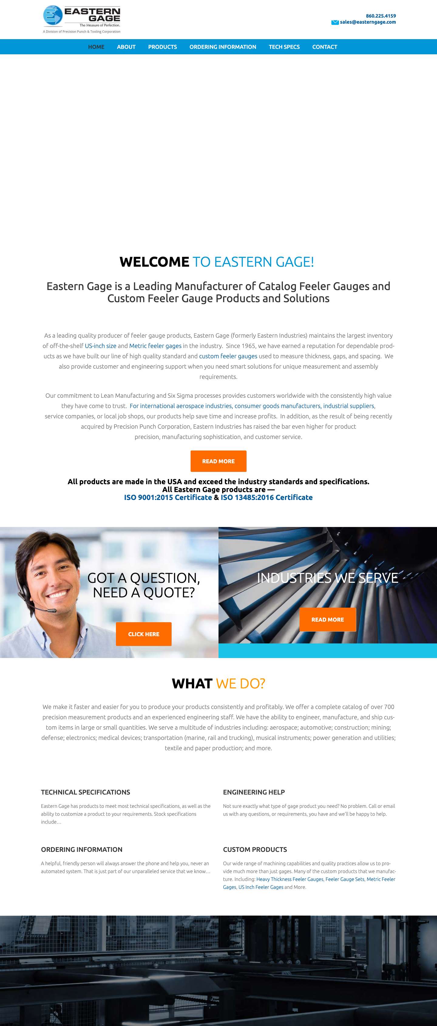 Feeler Gauges Sets and Custom Feeler Gauges - Eastern Gage - Full Screenshot