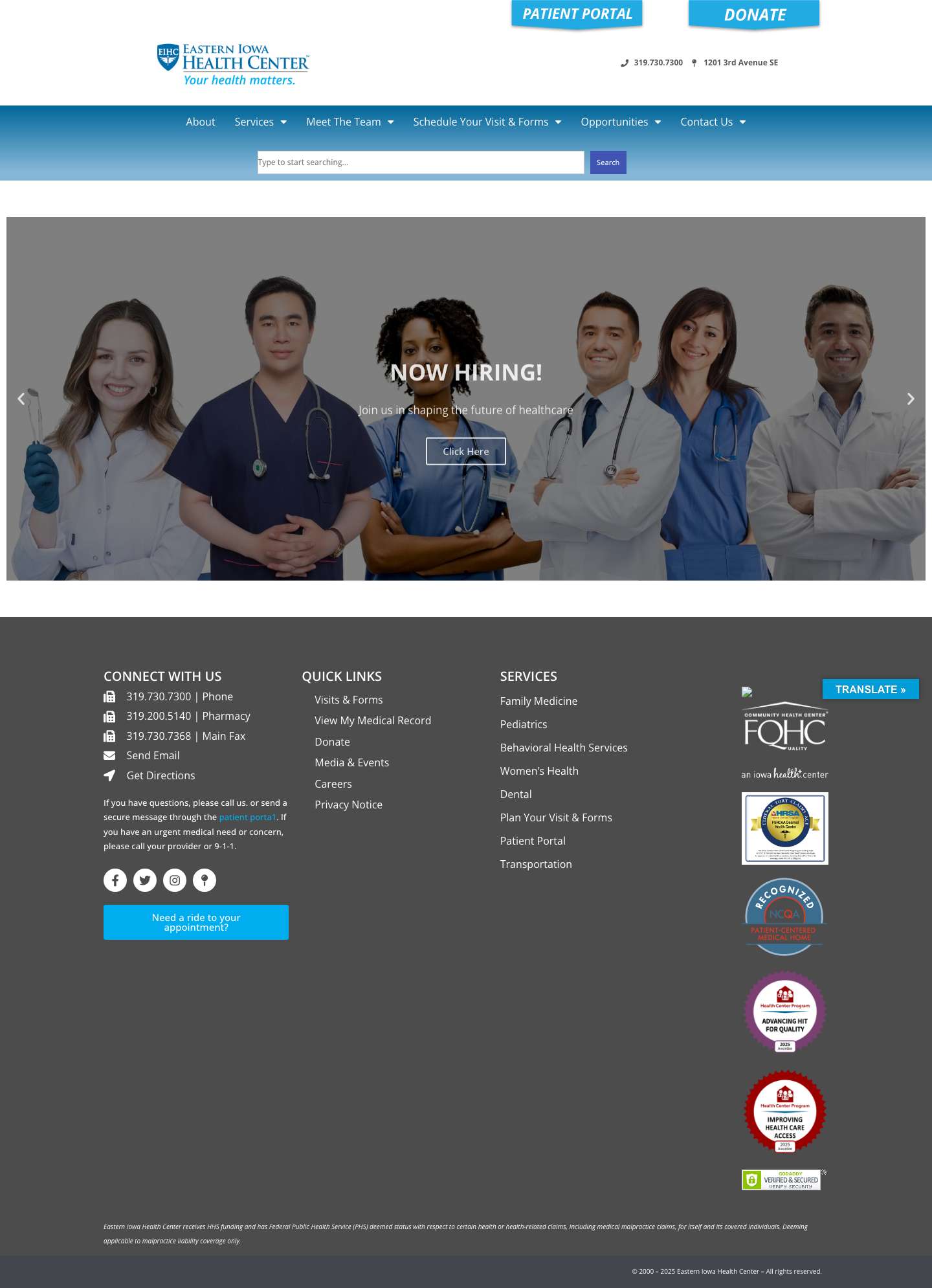 Your Health Care Home - Eastern Iowa Health Center - Full Screenshot