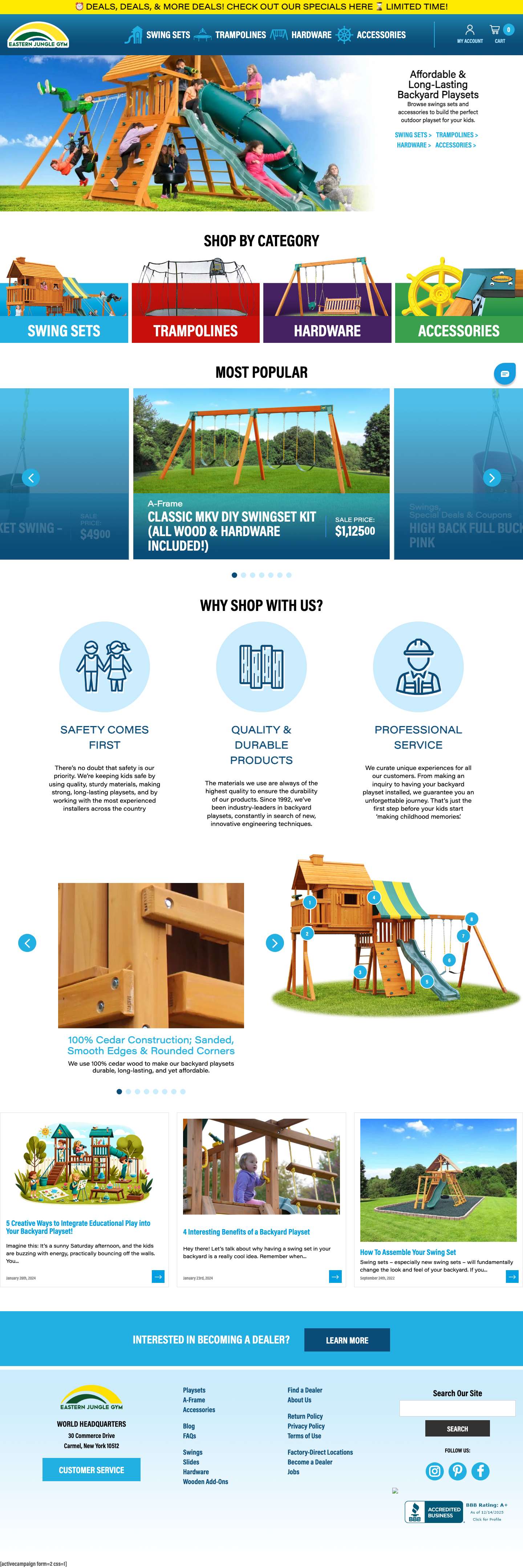 Backyard Playground Equipment & Playsets | Outdoor Jungle Gyms - Full Screenshot