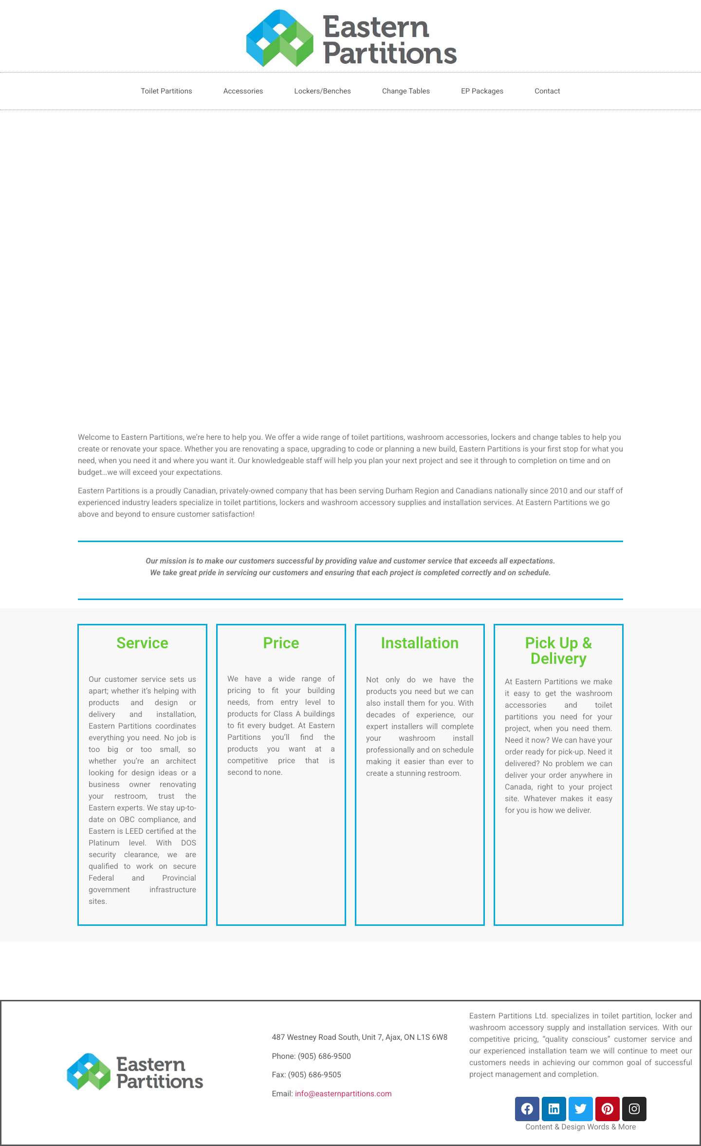 Eastern Partitions | Bathroom Partitions, Hand Dryers, Lockers, Bathroom Accessories – What You Want. Where You Want When You Want It! - Full Screenshot