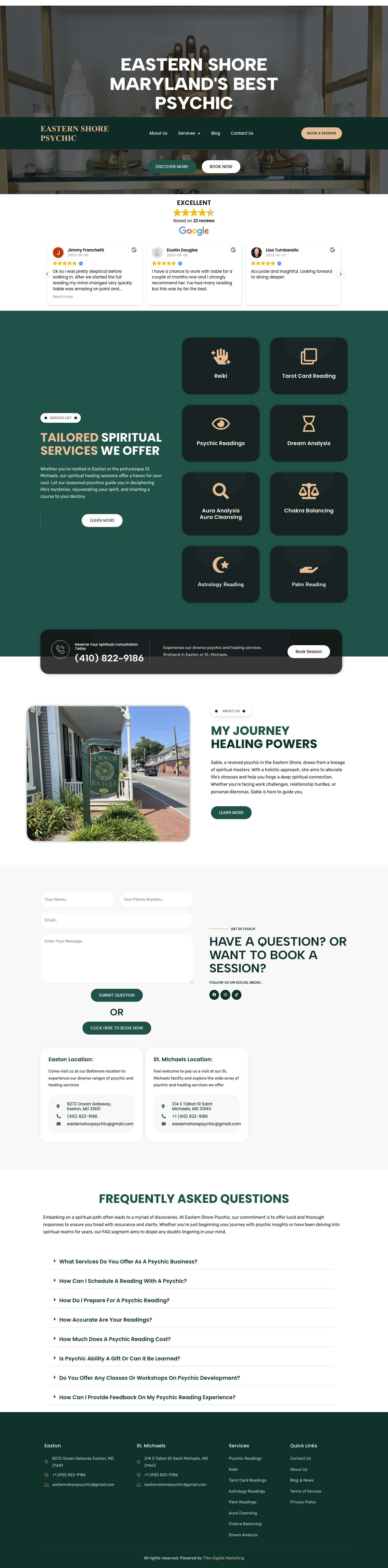 Home - Eastern Shore Psychic - Full Screenshot