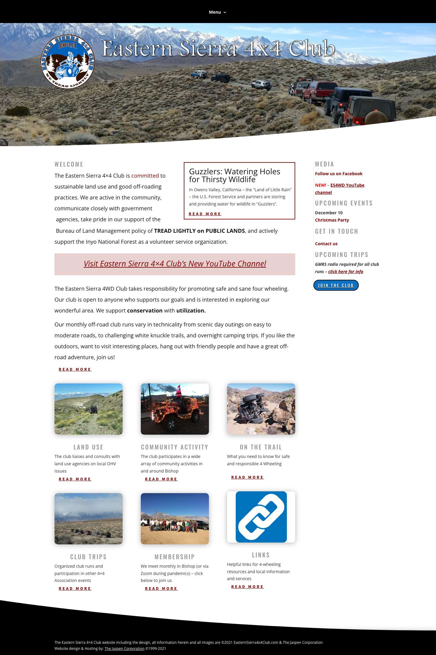 Eastern Sierra 4x4 Club | Inyo and Mono County - Full Screenshot