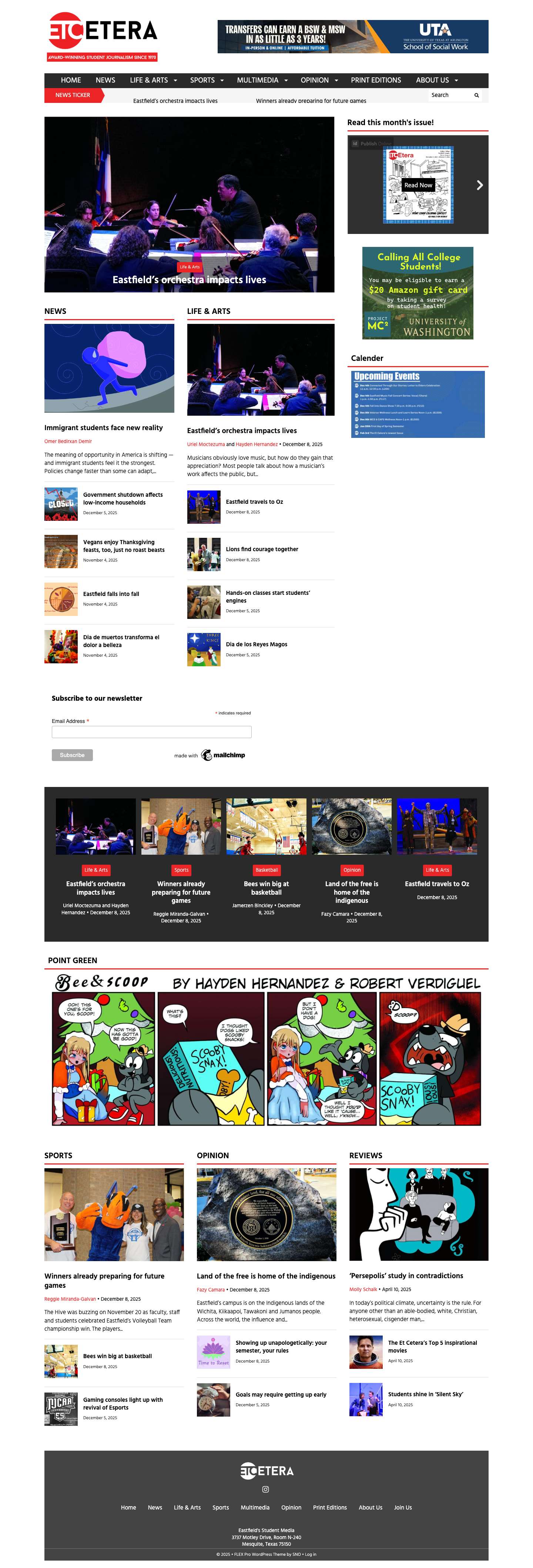 The Et Cetera – The Student News Site of Eastfield – Dallas College - Full Screenshot