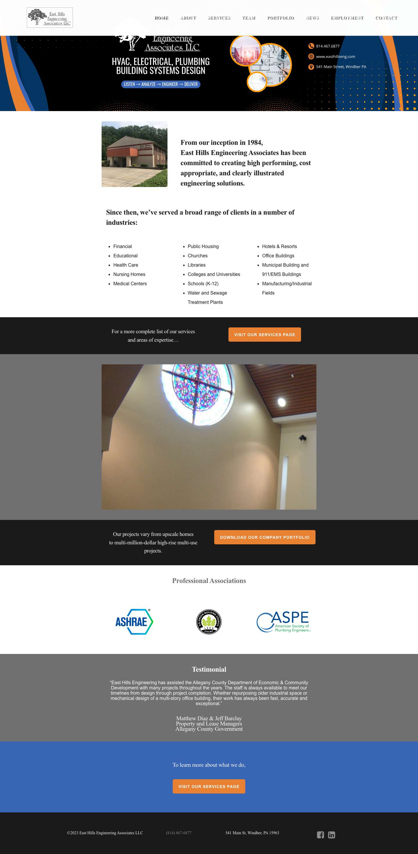 Home – East Hills Engineering Associates LLC - Full Screenshot