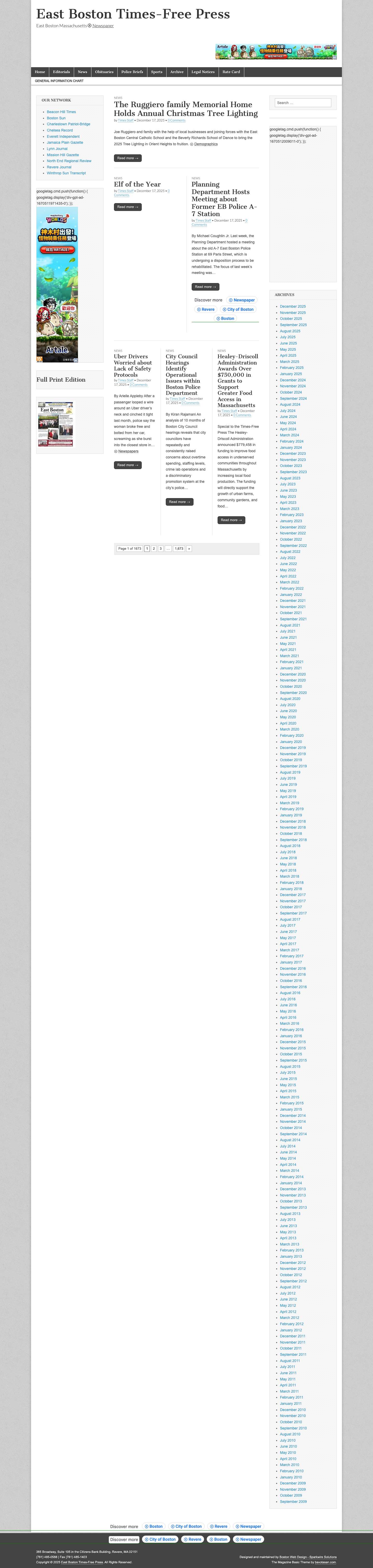 East Boston Times-Free Press – East Boston Massachusetts Newspaper - Full Screenshot