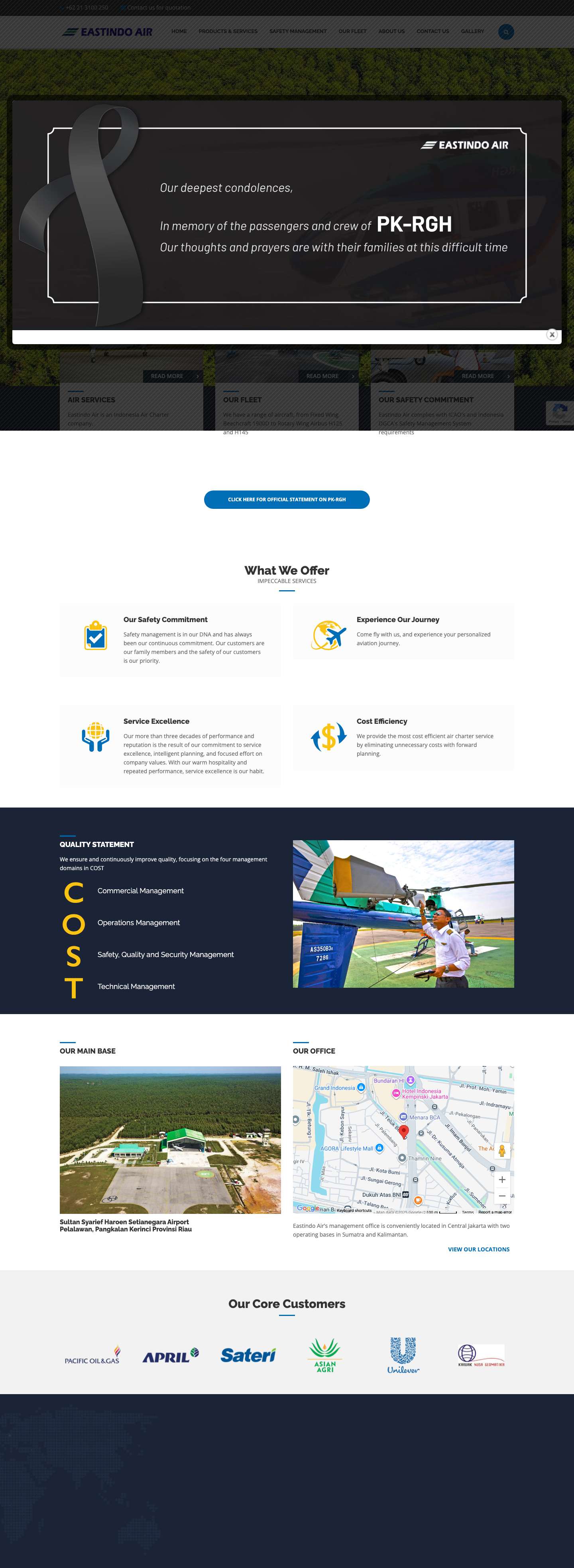 Home - EASTINDO AIR - Full Screenshot