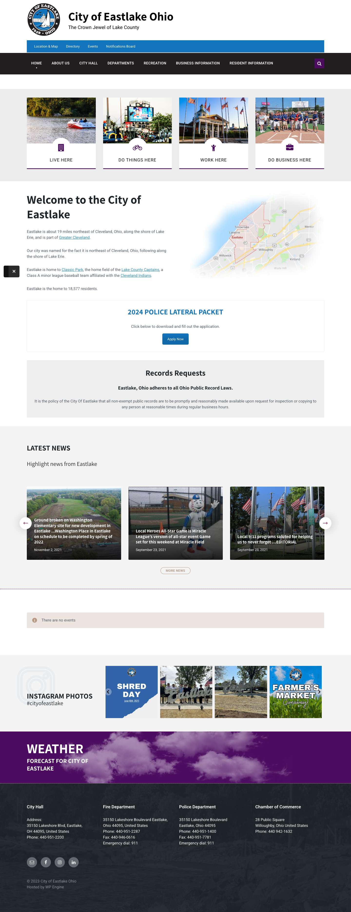 Home - City of Eastlake Ohio - Full Screenshot