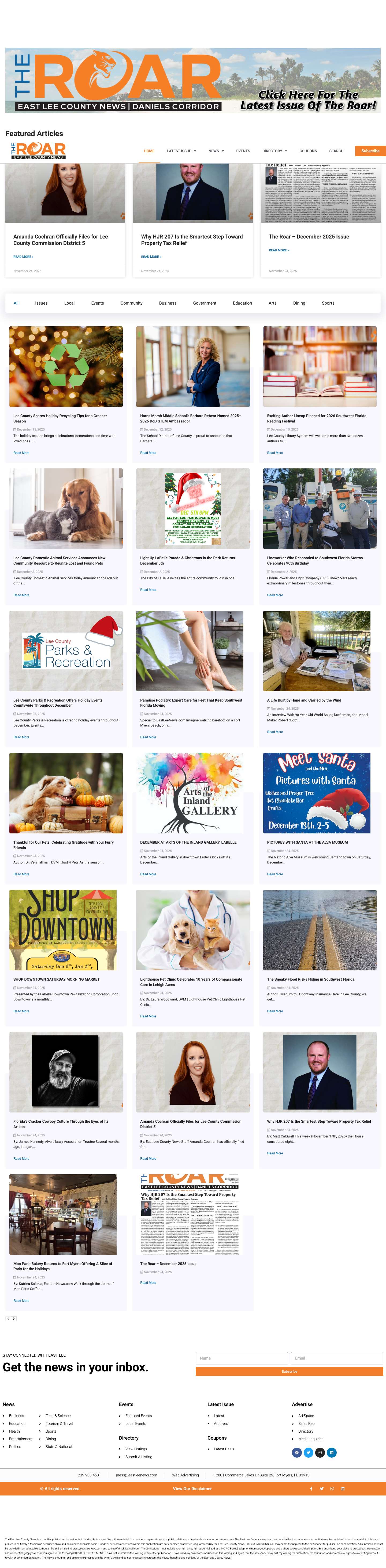 East Lee County News | The Roar - Full Screenshot