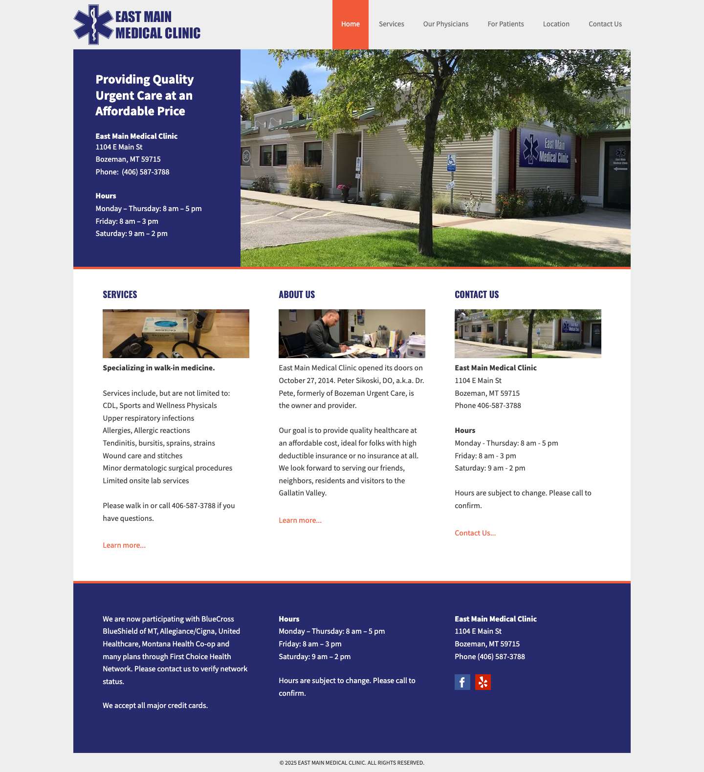 East Main Medical Clinic | Bozeman, MT - Full Screenshot