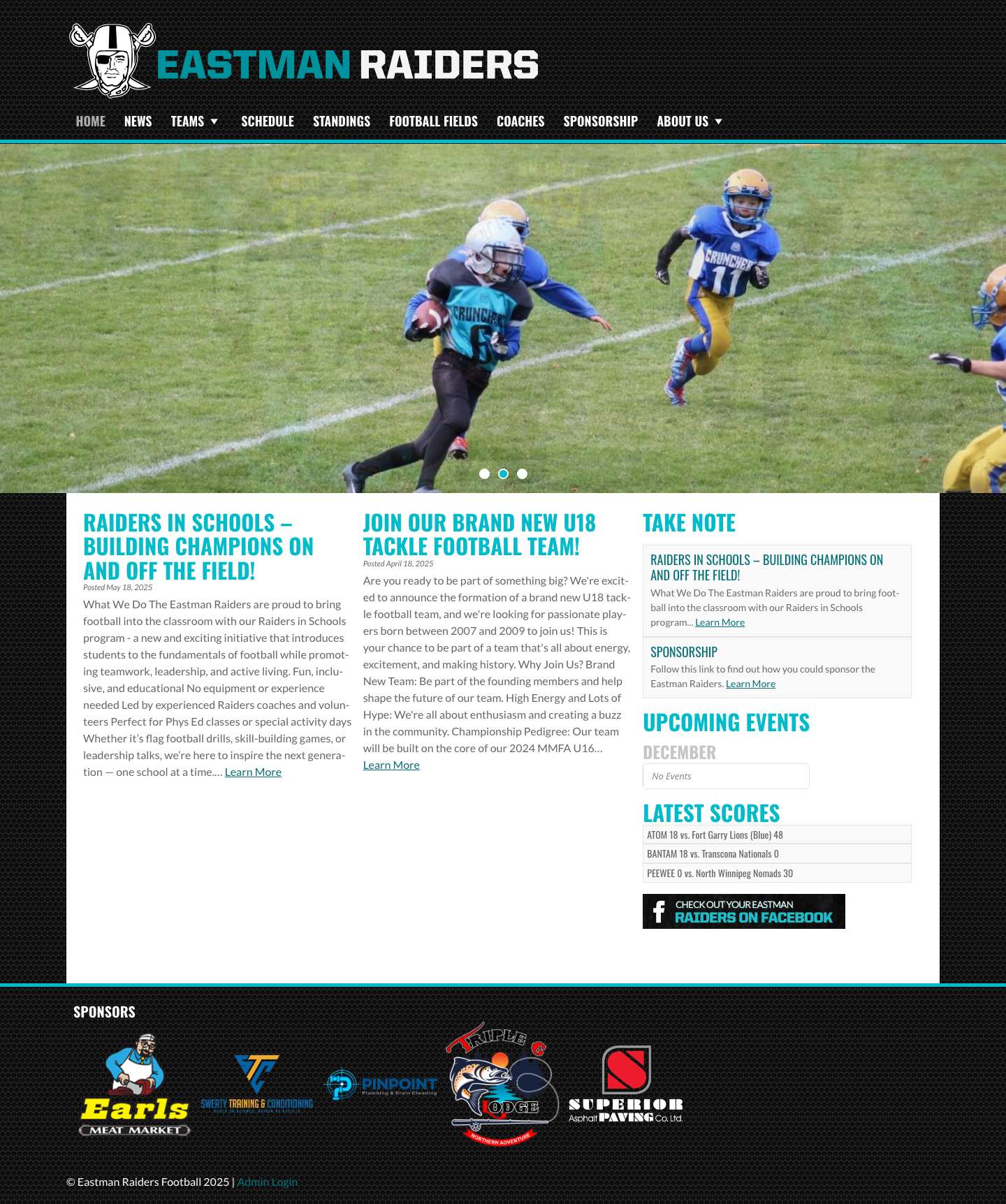 Home - Eastman Raiders Football - Full Screenshot