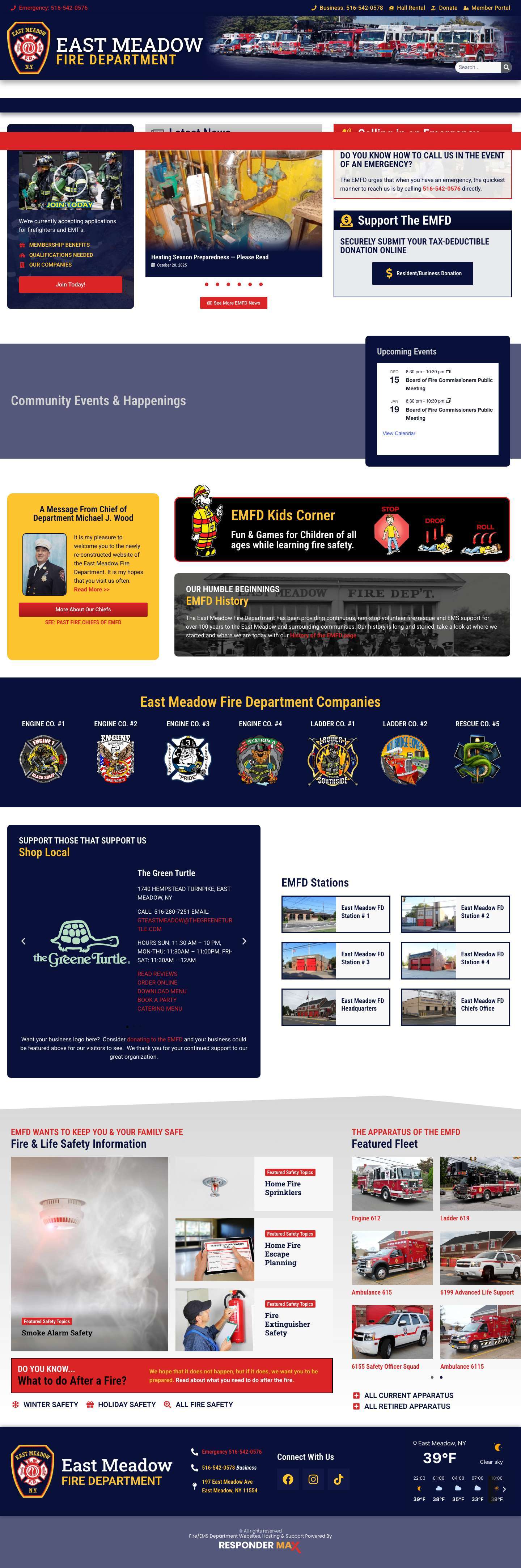East Meadow Fire Department - Nassau County, NY - Full Screenshot
